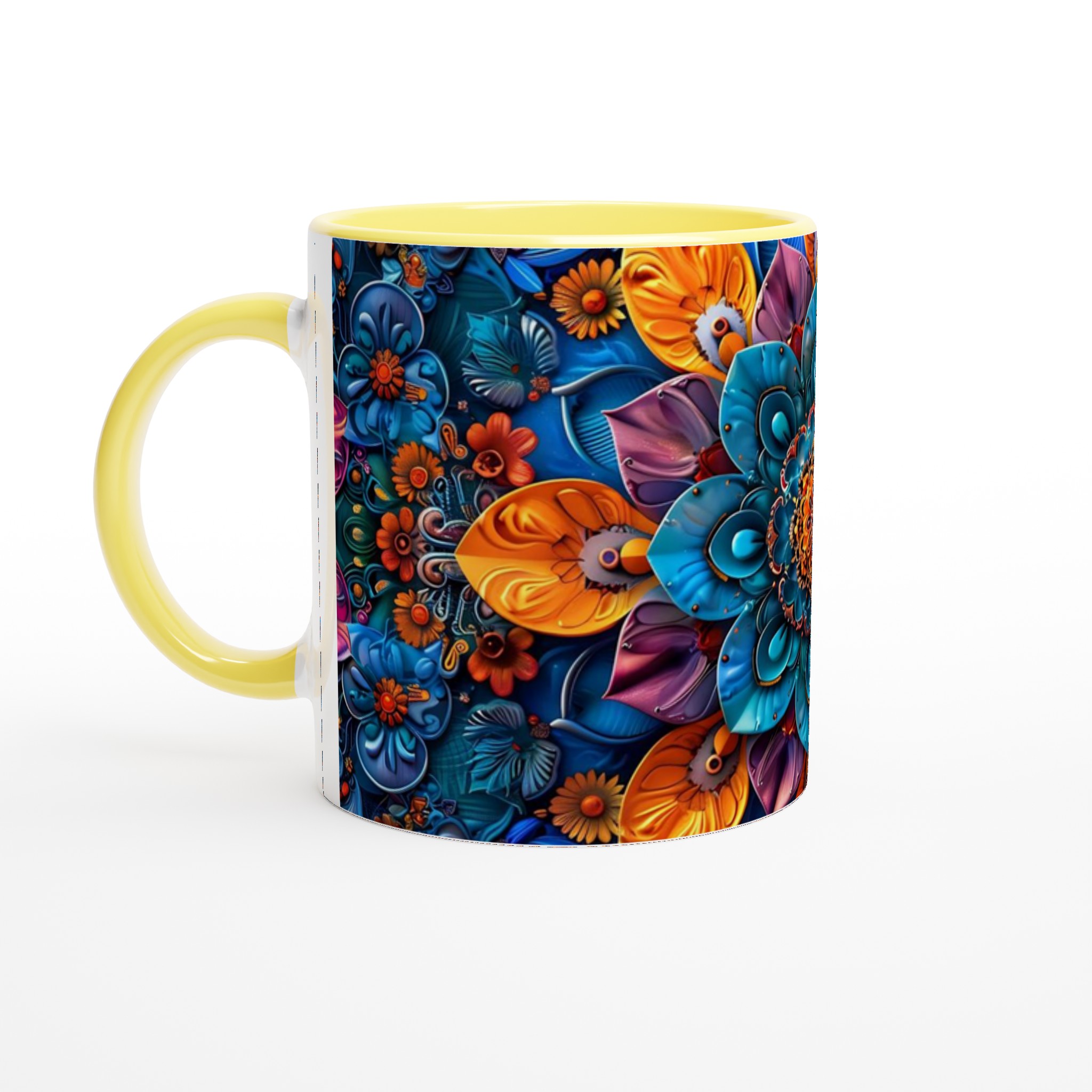 Mångfärgad Floral Mandala 11oz Keramikmugg - Lyxig Design för Din Favoritdryck 3 6482efef-27d1-4d8a-83d8-de8aade1bed8