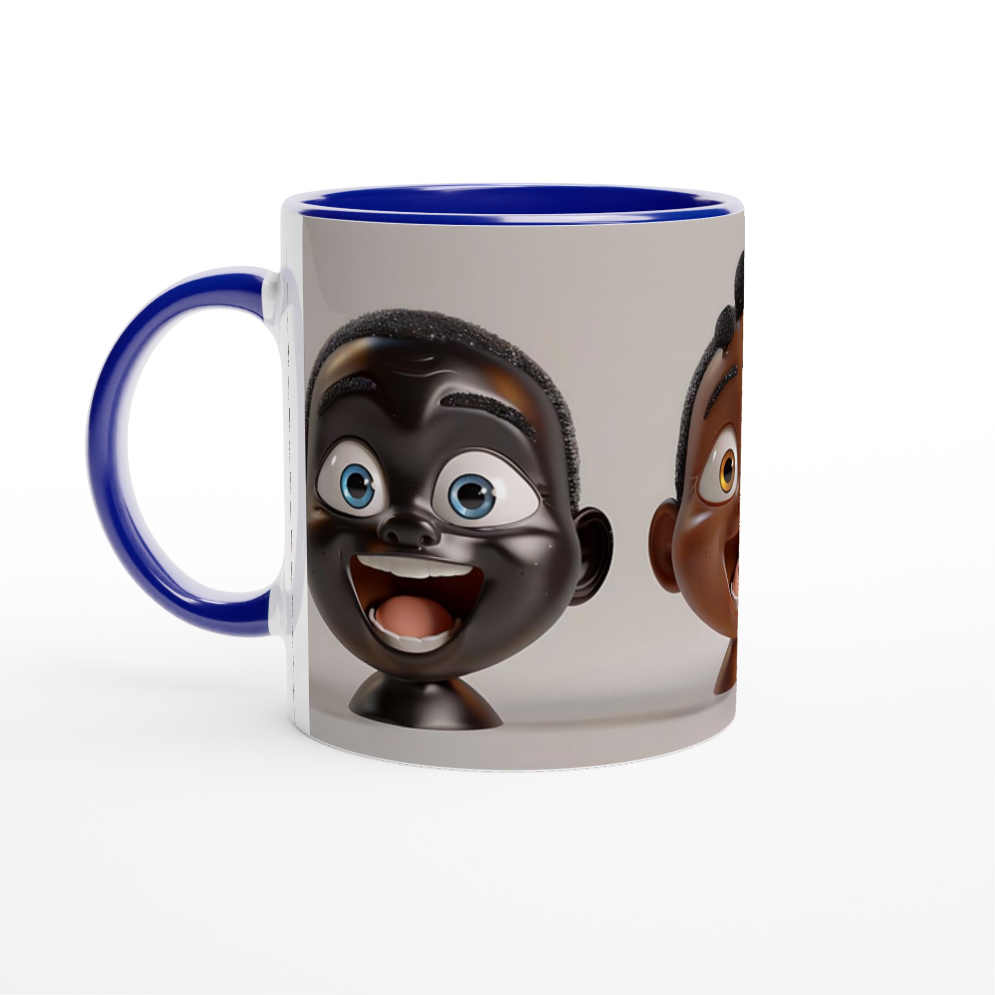 Glad Cartoon Ansikte Keramisk Mugg – uttrycksfull design i flera färger 2 64836845-0b2d-47fd-ab5e-e409a60363f4