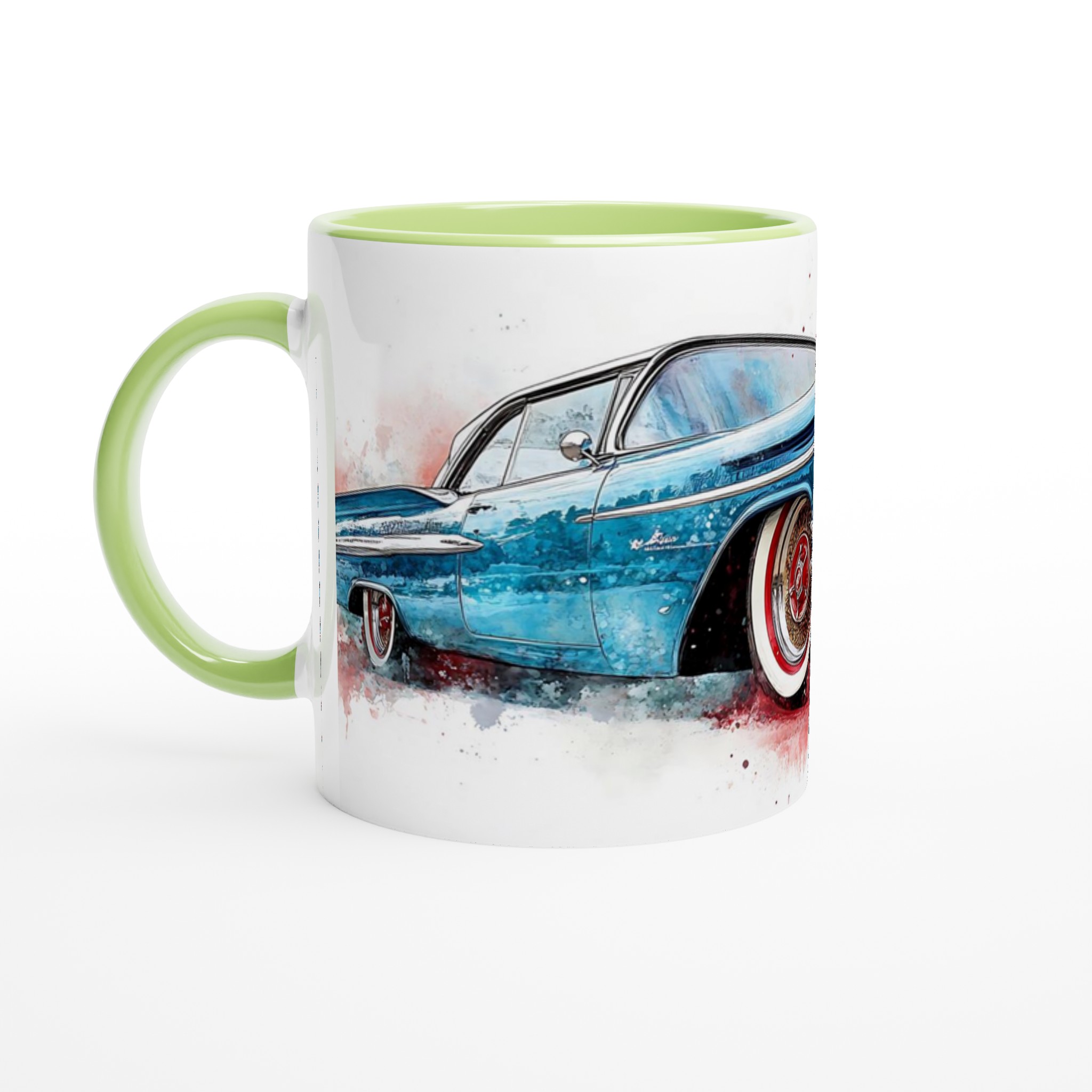 Klassisk Cadillac Vattenfärgsmugg – 11oz Keramikmugg i Vintage Amerikansk Bildesign 7 648ca915-bcea-4c50-be59-0864e1f156cf