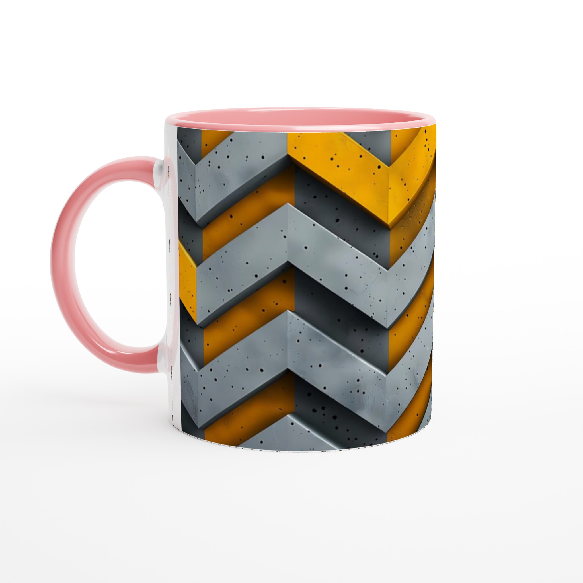 Modern Industristil Keramisk Mugg – Design med Gula & Gråa Zigzag för Kaffefantasten 6 648ee1df-d161-4c7b-8883-2be6c693a2f9