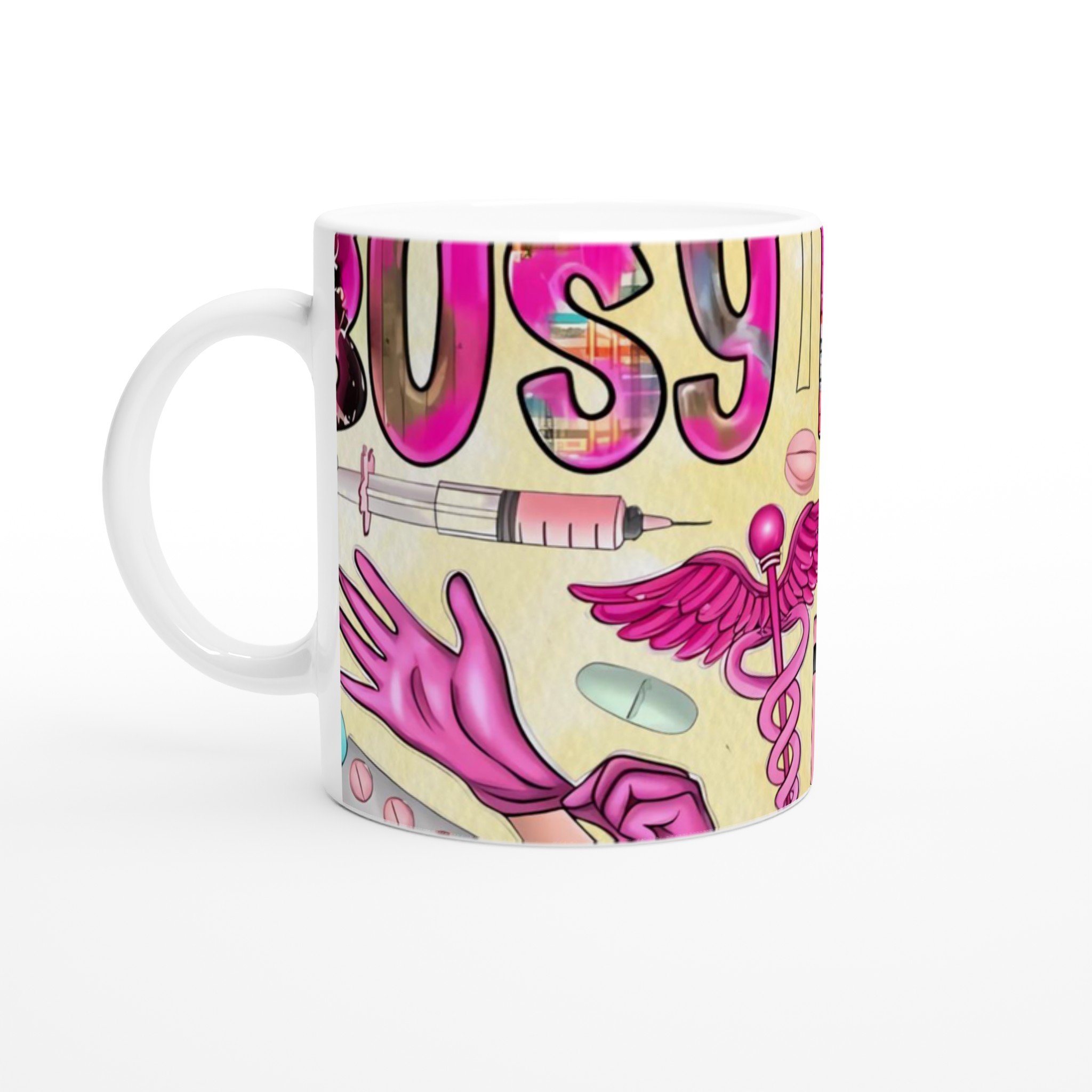 Vit 11oz keramisk mugg med livfullt medicinskt designmotiv i flera färgalternativ 1 64aedfe4-c942-4477-8483-ba6a5715ed6a