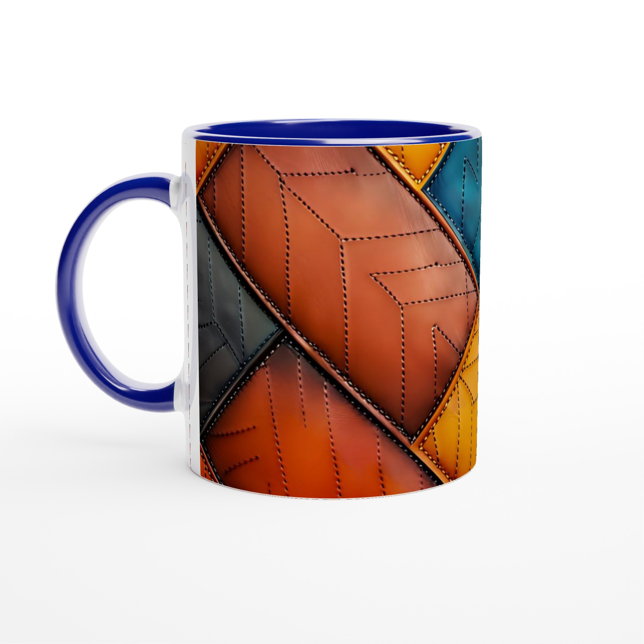Konstnärlig 11oz Keramisk Mugg – Färgglad Geometrisk Design i Vågad Quiltstil 2 64b0445e-5094-445a-85f9-3c4be4ceb956