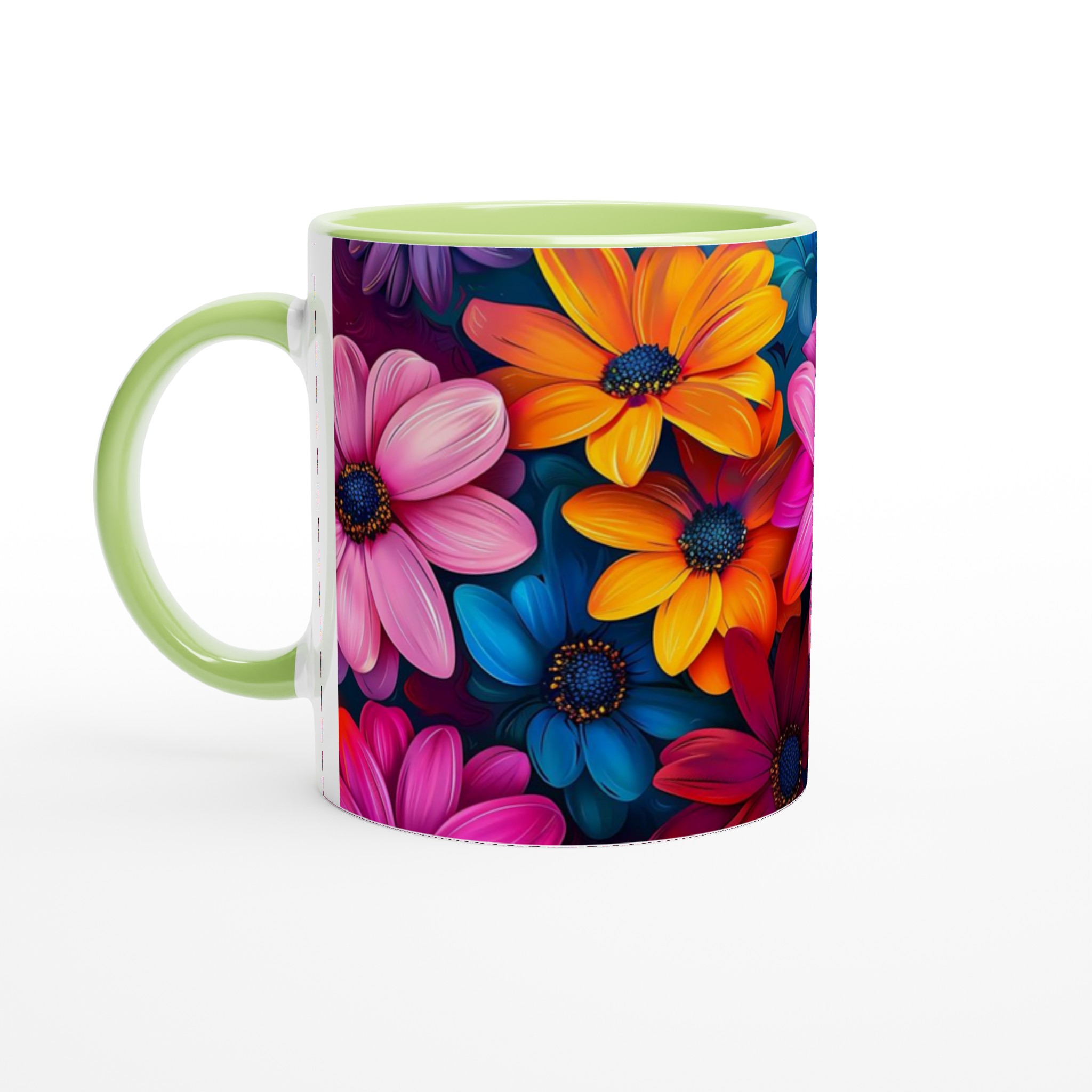 Färgexplosion Blommor Keramikmugg - 11oz kaffekopp i ditt val av sju livfulla färger 7 64c5157d-fd27-47b7-8d32-2d58aa0ca724