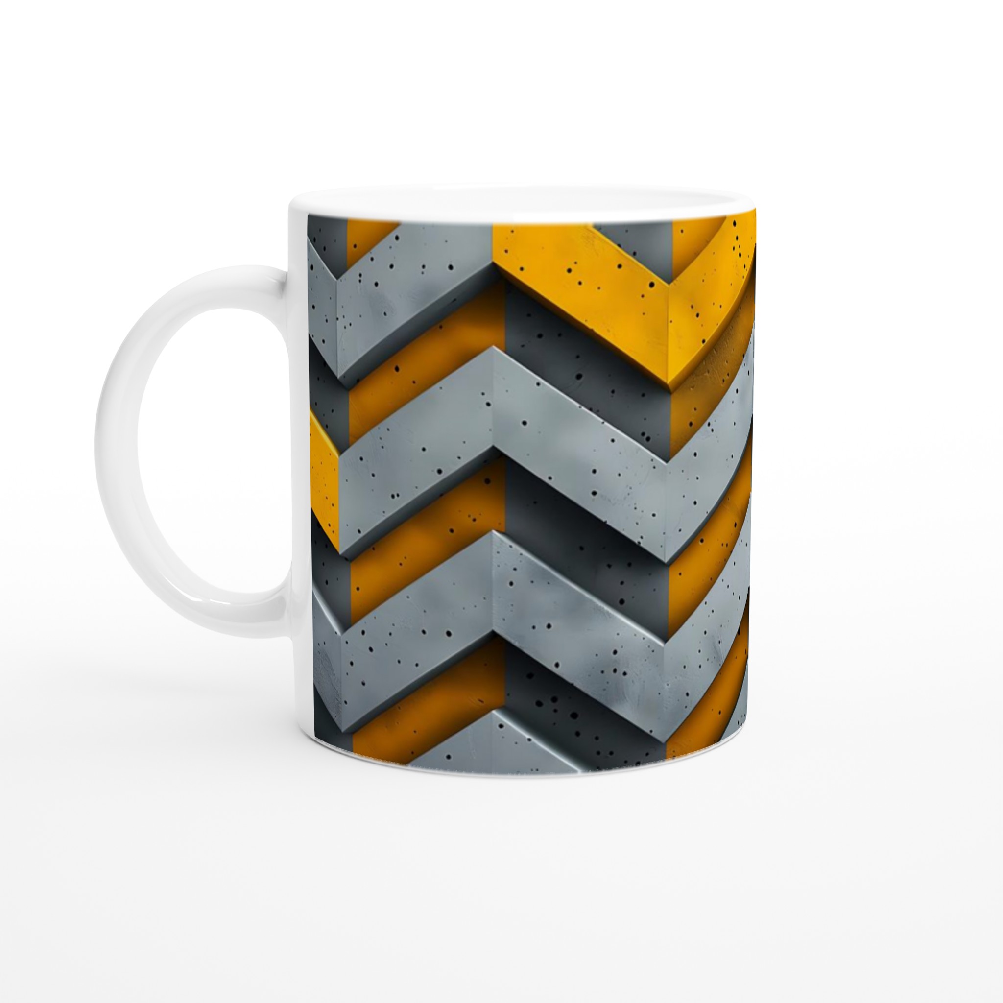 Modern Industristil Keramisk Mugg – Design med Gula & Gråa Zigzag för Kaffefantasten 1 64cef739-863c-4a59-94cb-b7bda29470b5