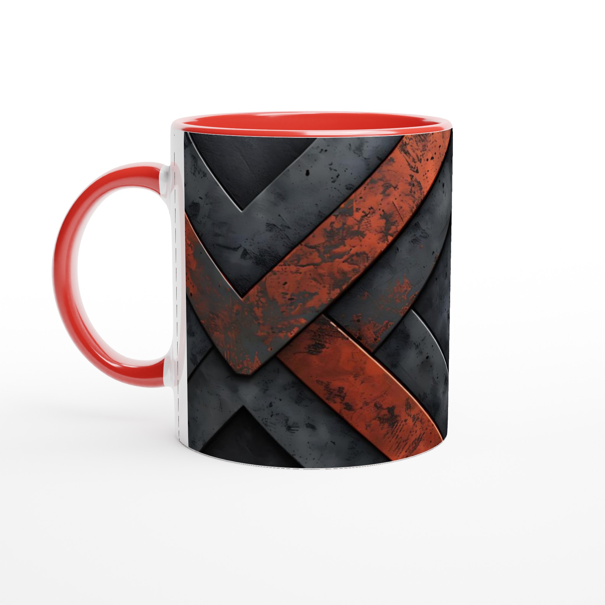 Vit 11oz keramisk mugg med rustik metall-inspirerad design i sju färgval 5 64d09d88-2cca-48eb-a467-e446c318c0df