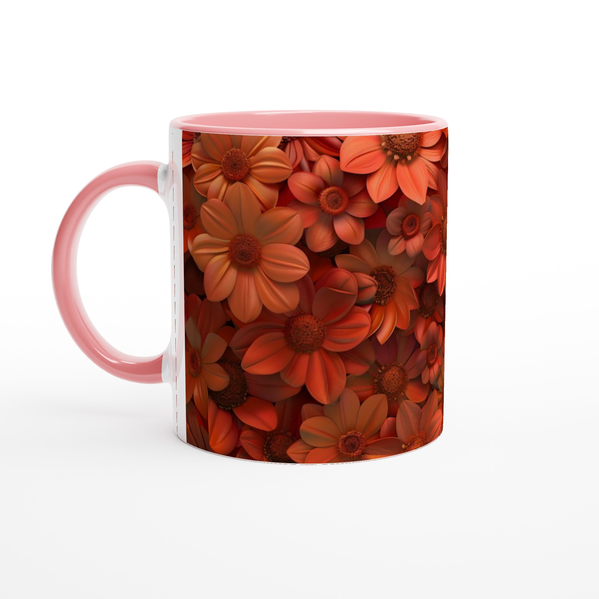 Blomstrande Röda & Orangea Blommor – Premium 11oz Keramikmugg för kaffe, te och design som sticker ut 6 64d0b086-a49e-469d-9c02-f9cc48acd406