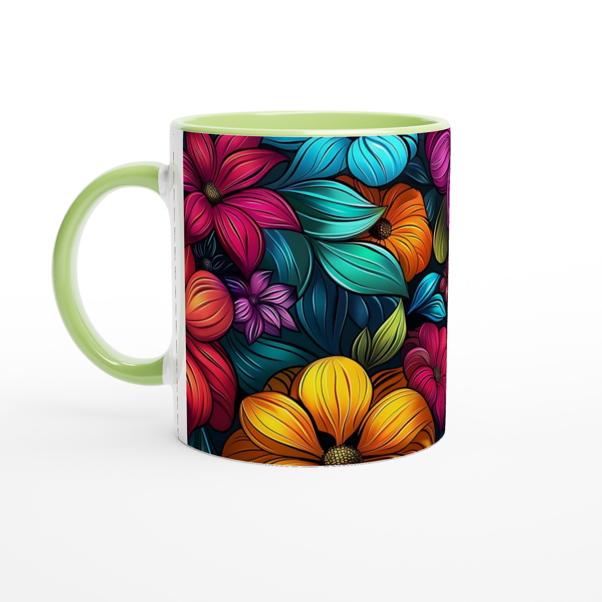 Tropisk Blomster Mugg - Livfull Keramisk Kaffemugg med Färgstark Design, 11oz 7 64e7bddc-a263-42d0-b20f-ba9127162445
