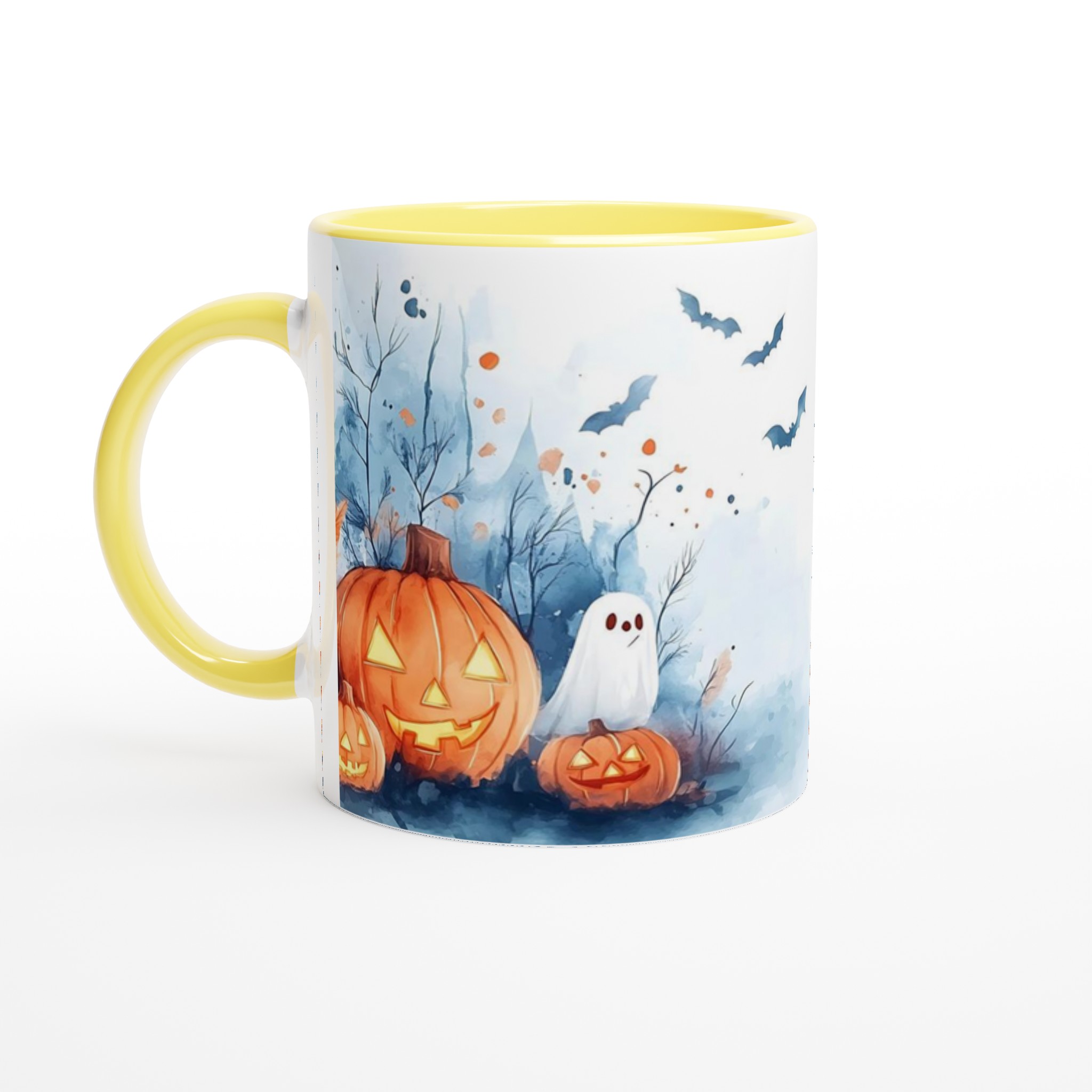 Spökhus och Spökig Pumpa Mugg – Halloween Akvarell Keramikmugg i 7 Färger 3 65087631-d5db-4665-8661-b66440fbe941