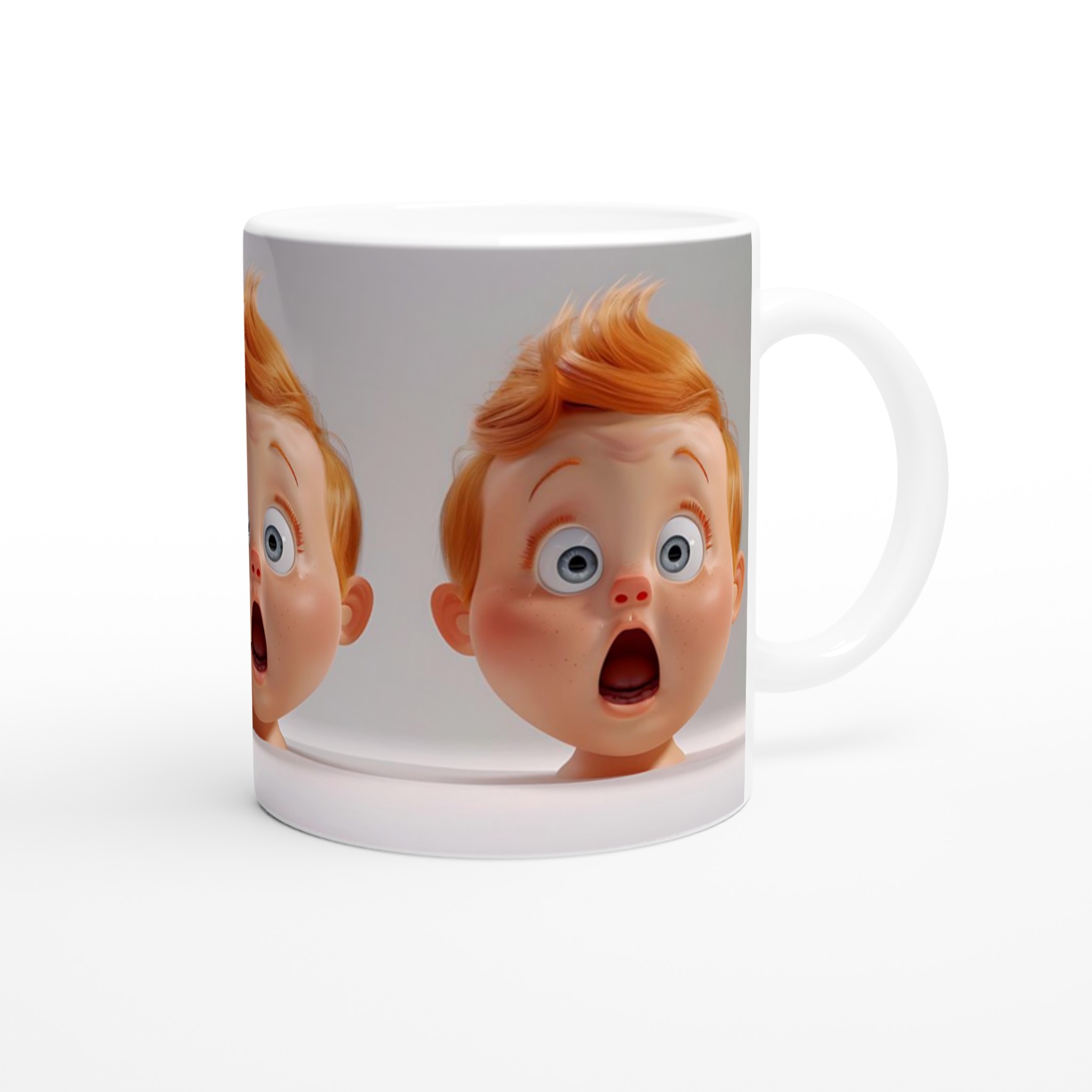 Förvånad Rödlockig Barnmugg – 11oz Keramikmugg i ditt val av 7 livfulla färger! 9 65125b72-2273-4f33-9f00-43683af560d2
