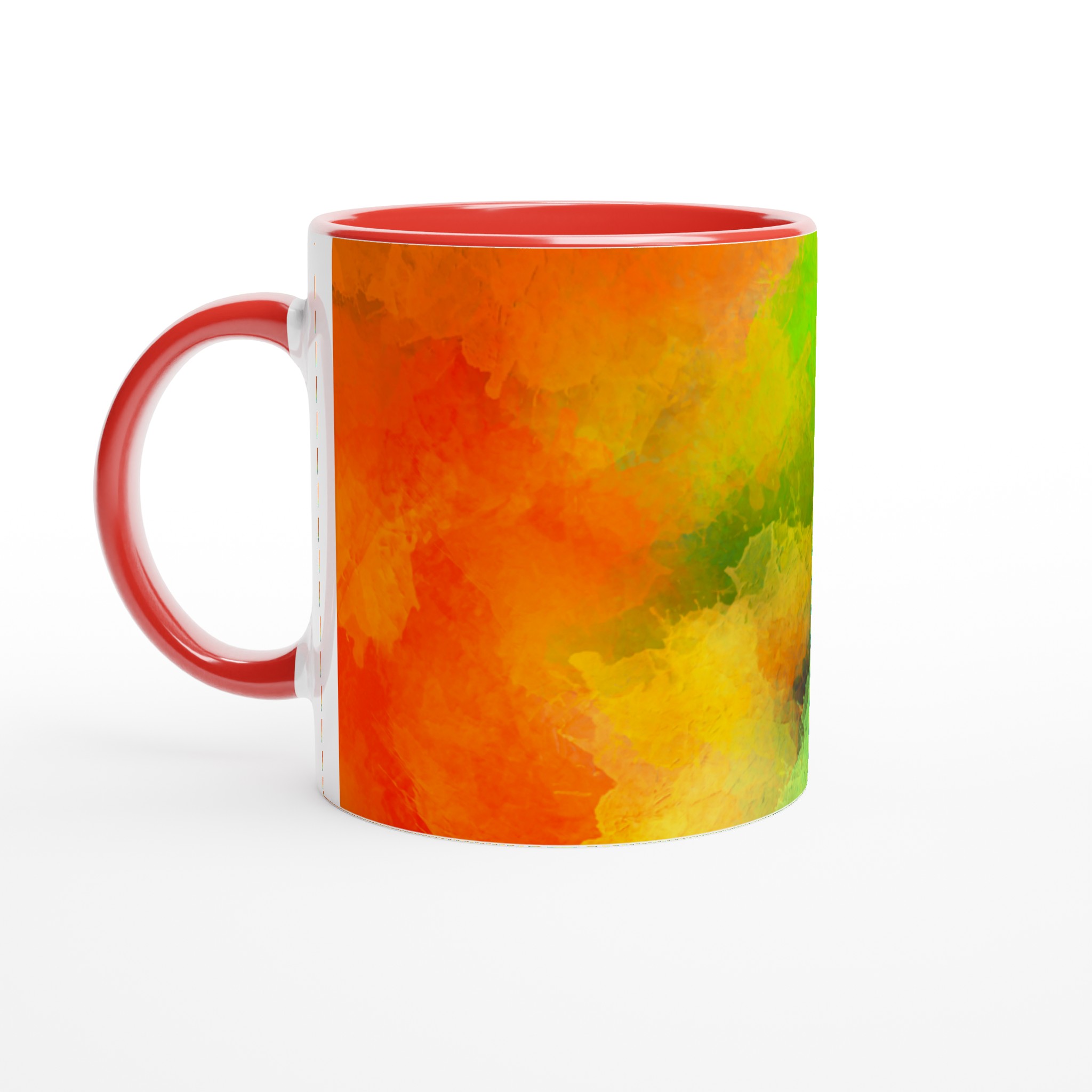 Vit 11oz keramisk mugg med färgstark, abstrakt konst – välj mellan sju livfulla keramikfärger 5 651c4ec0-2f33-46a7-bc12-46cf547be268