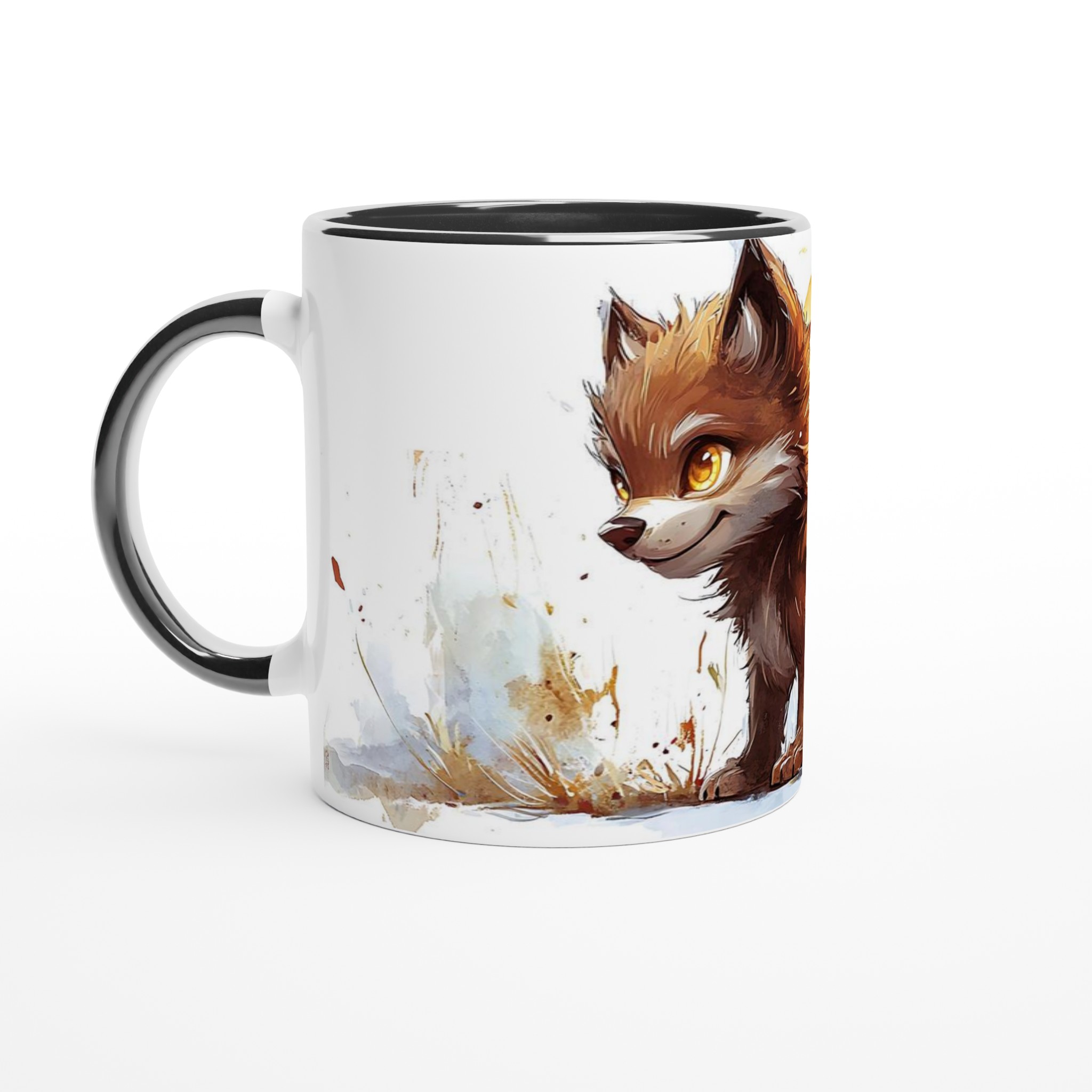 Söt Räv Akvarell Mugg - 11oz Keramisk Kaffemugg i Din Favoritfärg 4 6521c93a-b9cc-447a-a6b3-7409c7ca44e2