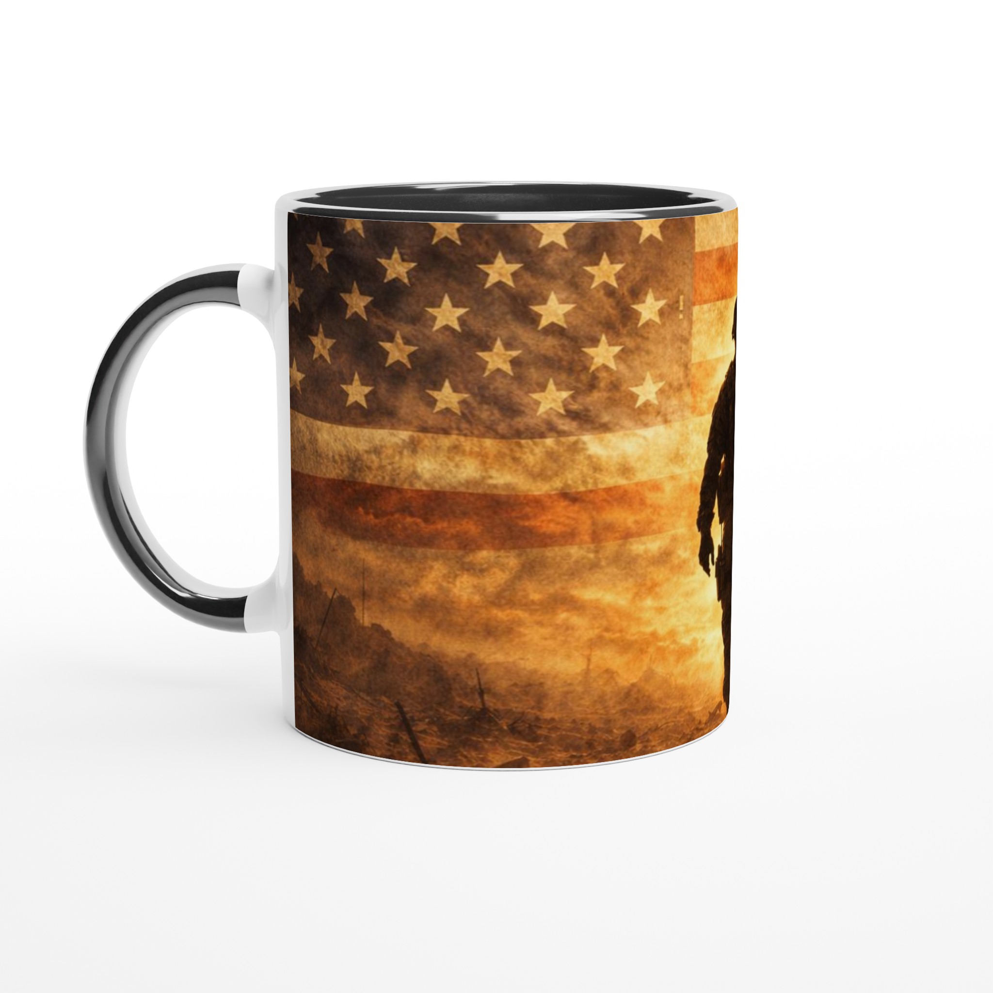 Vit 11oz keramisk mugg med patriotiskt soldatmotiv i flera färgval 4 65452ea1-6844-4a2b-bce8-97c2b2f36469