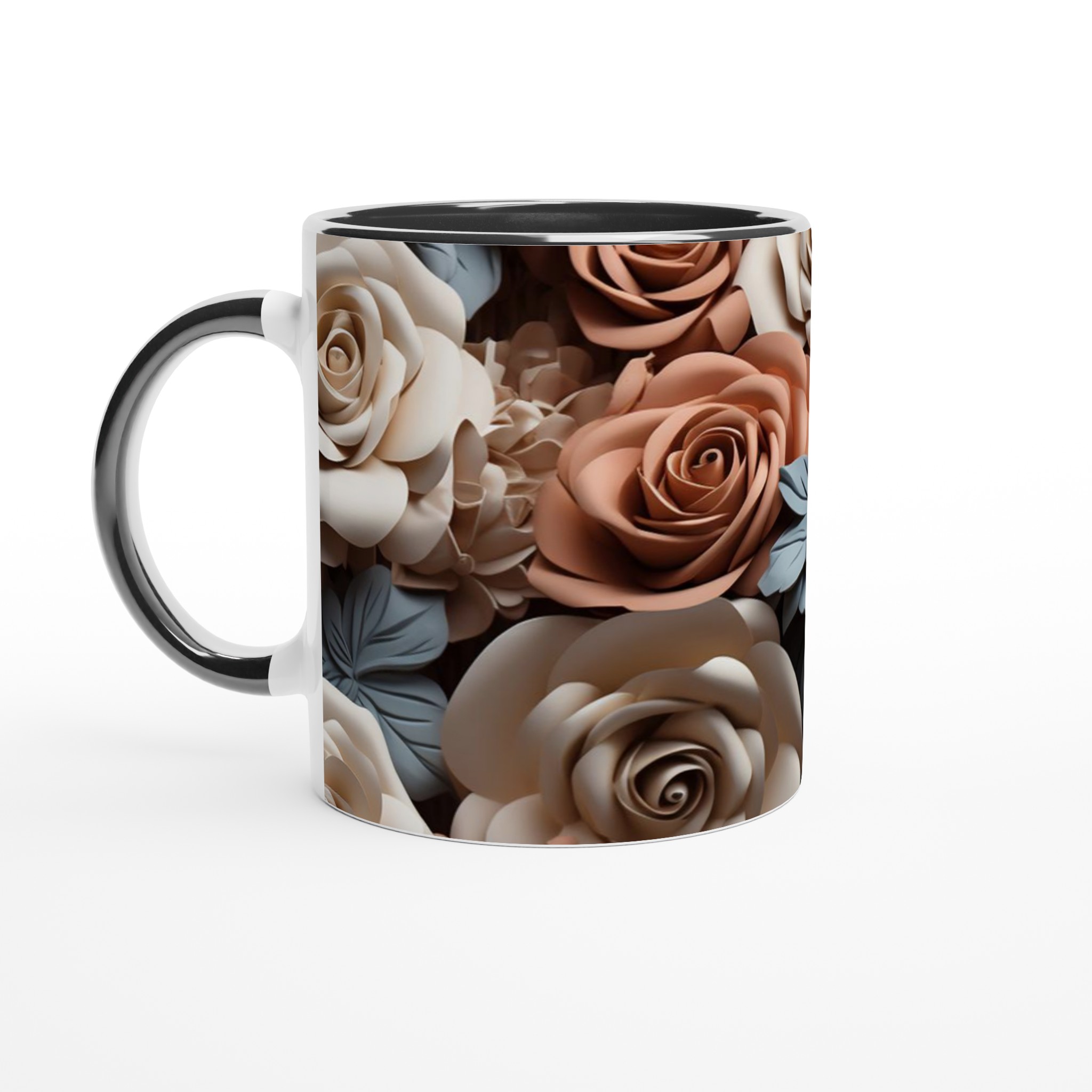 Vit 11oz keramisk mugg med elegant ros- och naturmotiv i flera färger 4 6556de45-ed54-453c-941e-27d49ddbdac4