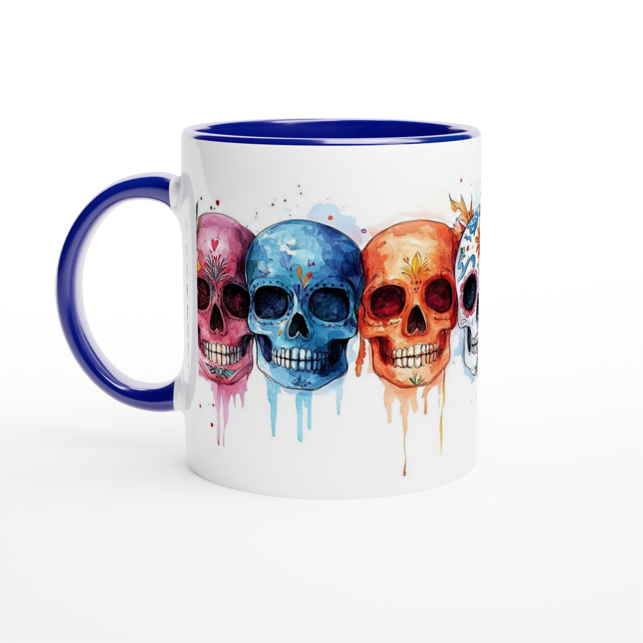 Färgglad Sugar Skull Keramikmugg - Livfull Akvarell Día de los Muertos Design, 11 oz 2 656f27c4-5fb7-4bd4-9c4c-592370c854ca