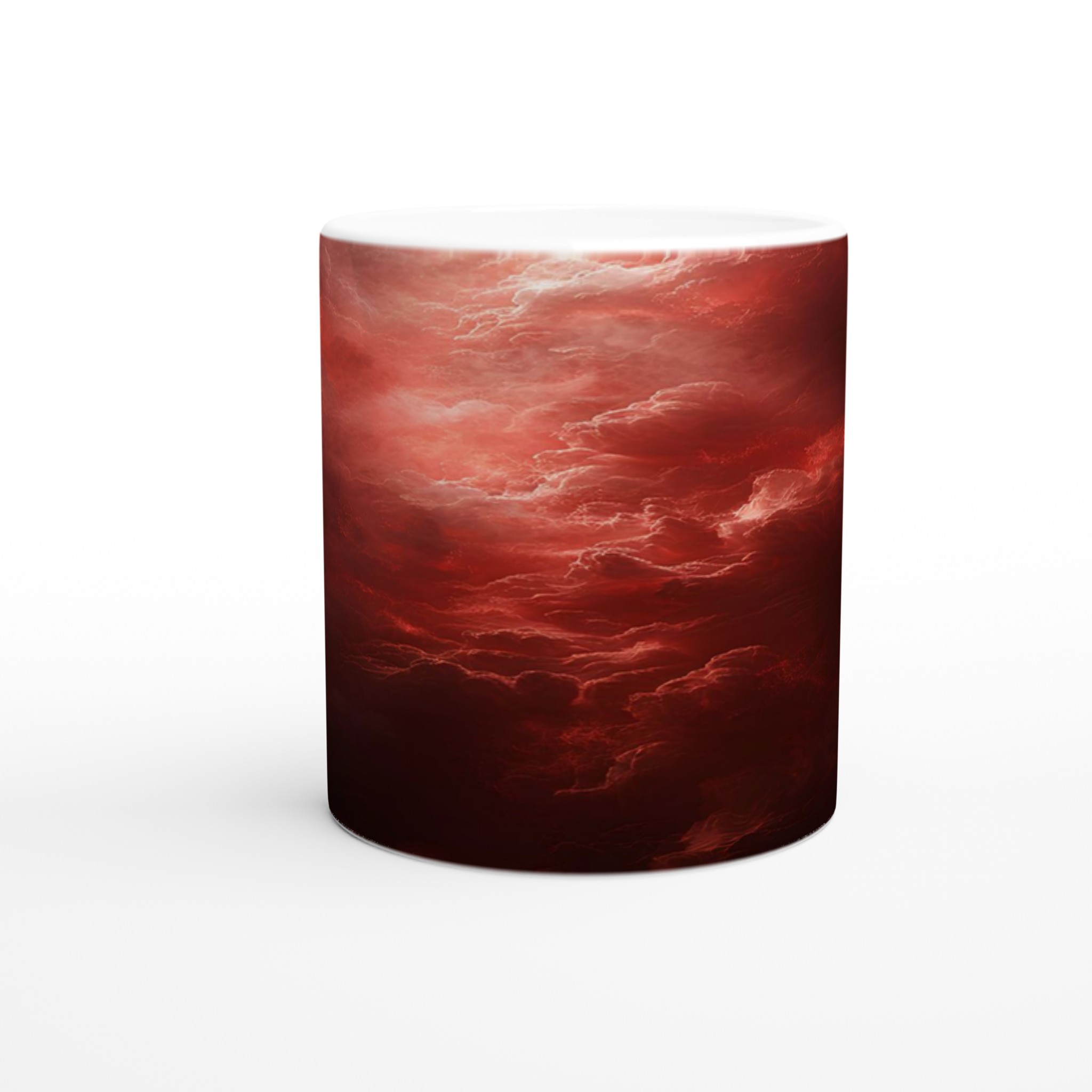 Mörk abstrakt molnkonst 11oz Keramisk Mugg – Mystisk Eldröd Design för Din Favoritdryck 8 657a5db5-bb7d-475b-8485-64bfd8cce478