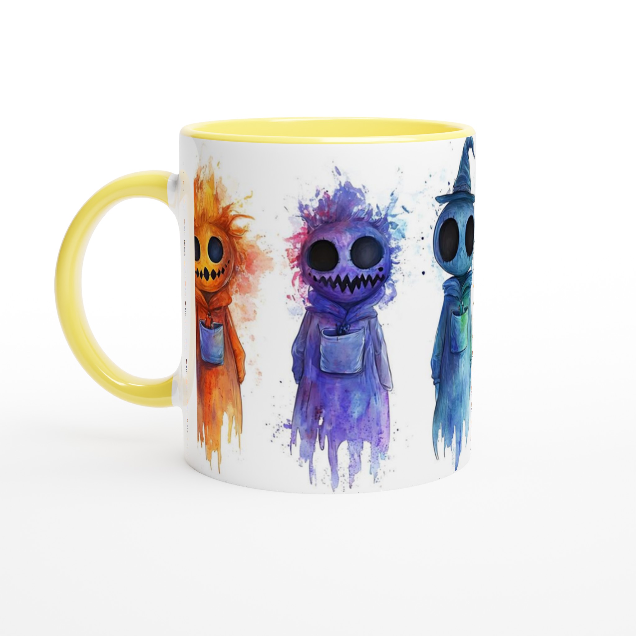 Färgglada Halloween-vänner: Unik 11 oz Keramisk Mugg för Skrämmande Kul i Alla Regnbågens Färger 3 6591f238-dc07-465a-835b-c47fce5f3916