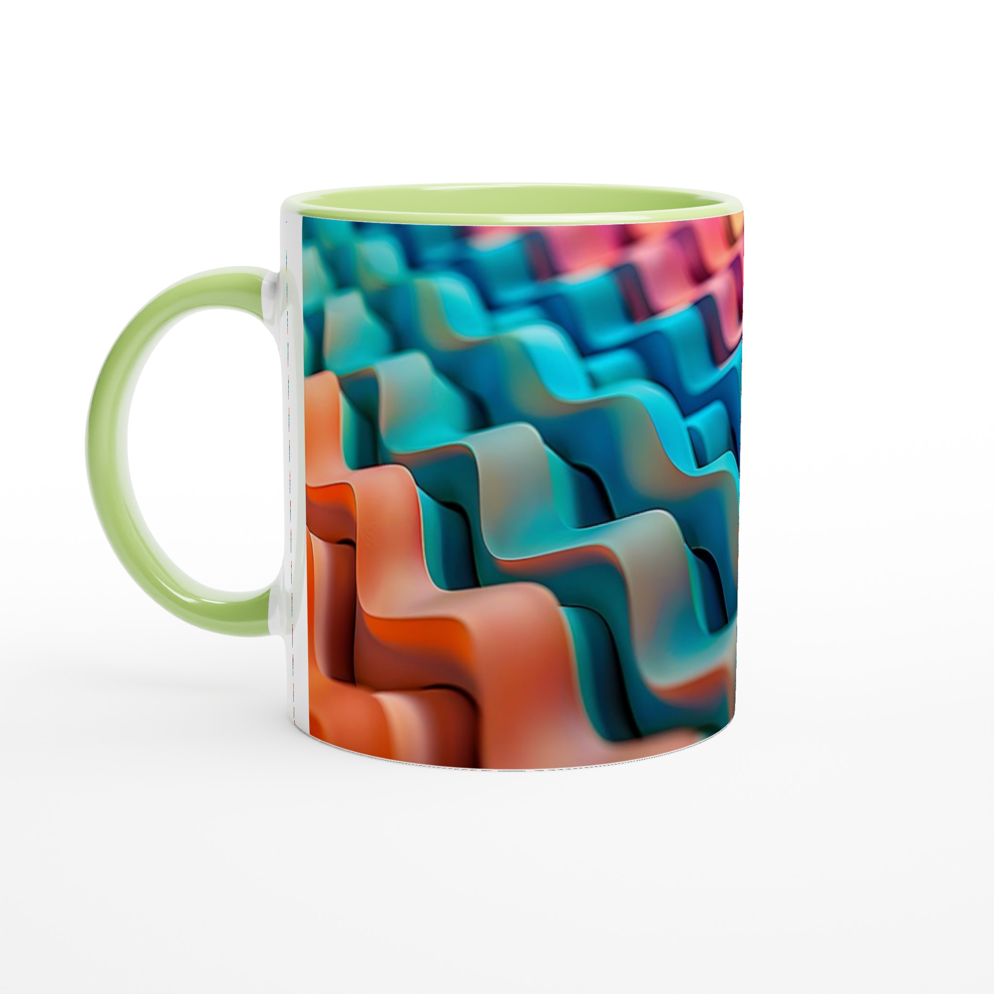 Abstrakt Vågformad 11oz Keramisk Mugg – Färgglad Design för en Unik Kaffeupplevelse 7 65930b7c-be5c-498d-8f23-c5717b363c53