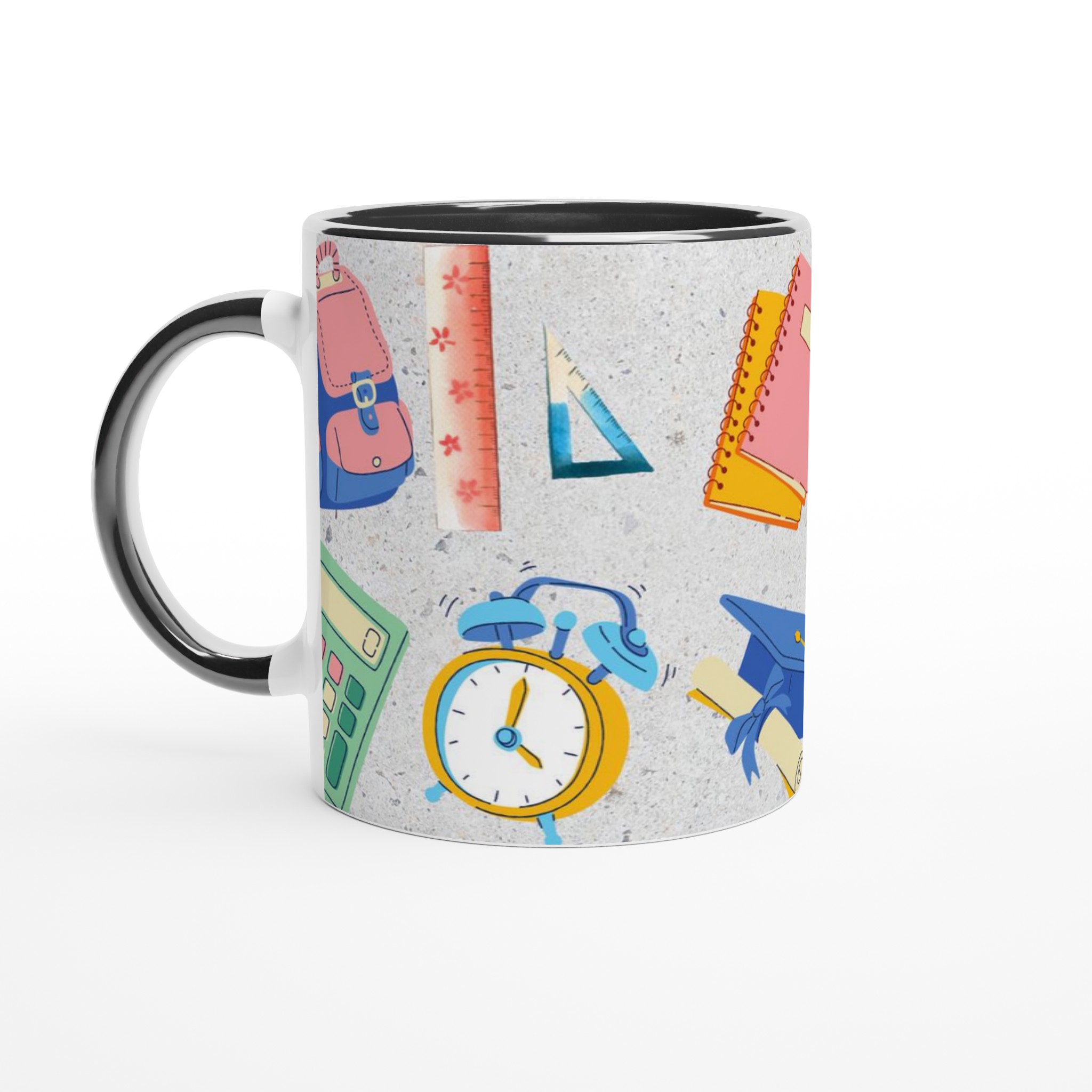 Vit 11oz keramisk mugg med lekfull skolstil – välj bland sju livfulla keramikkulörer 4 65ac6f54-7f56-42d9-978d-06d5e02b40e2