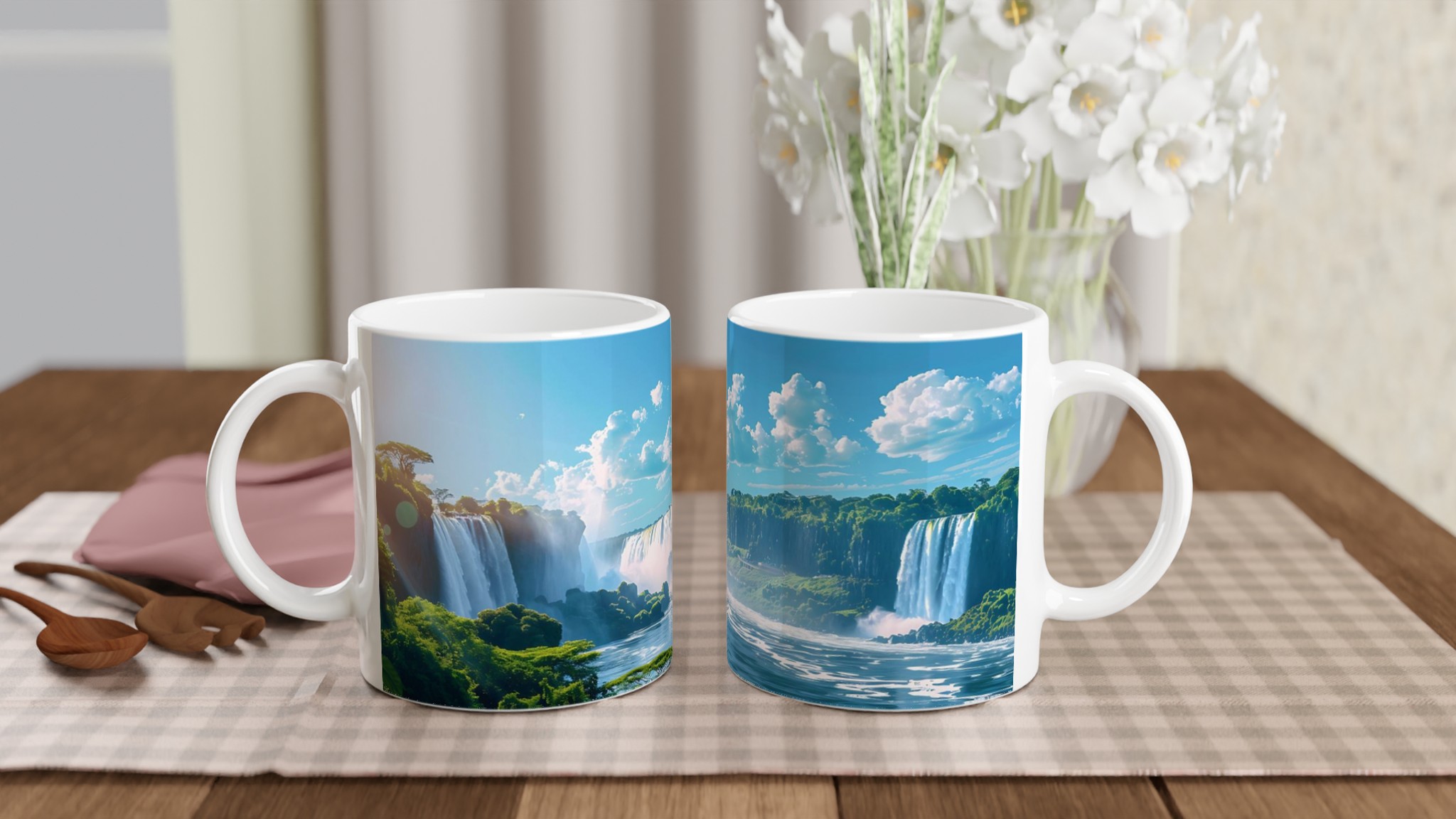 Vattenfallskaskad Mugg - 11oz Keramisk Kaffemugg i ditt val av 7 Livfulla Färger 10 65ae651b-25da-4e94-8b0e-86a3029ce2ed