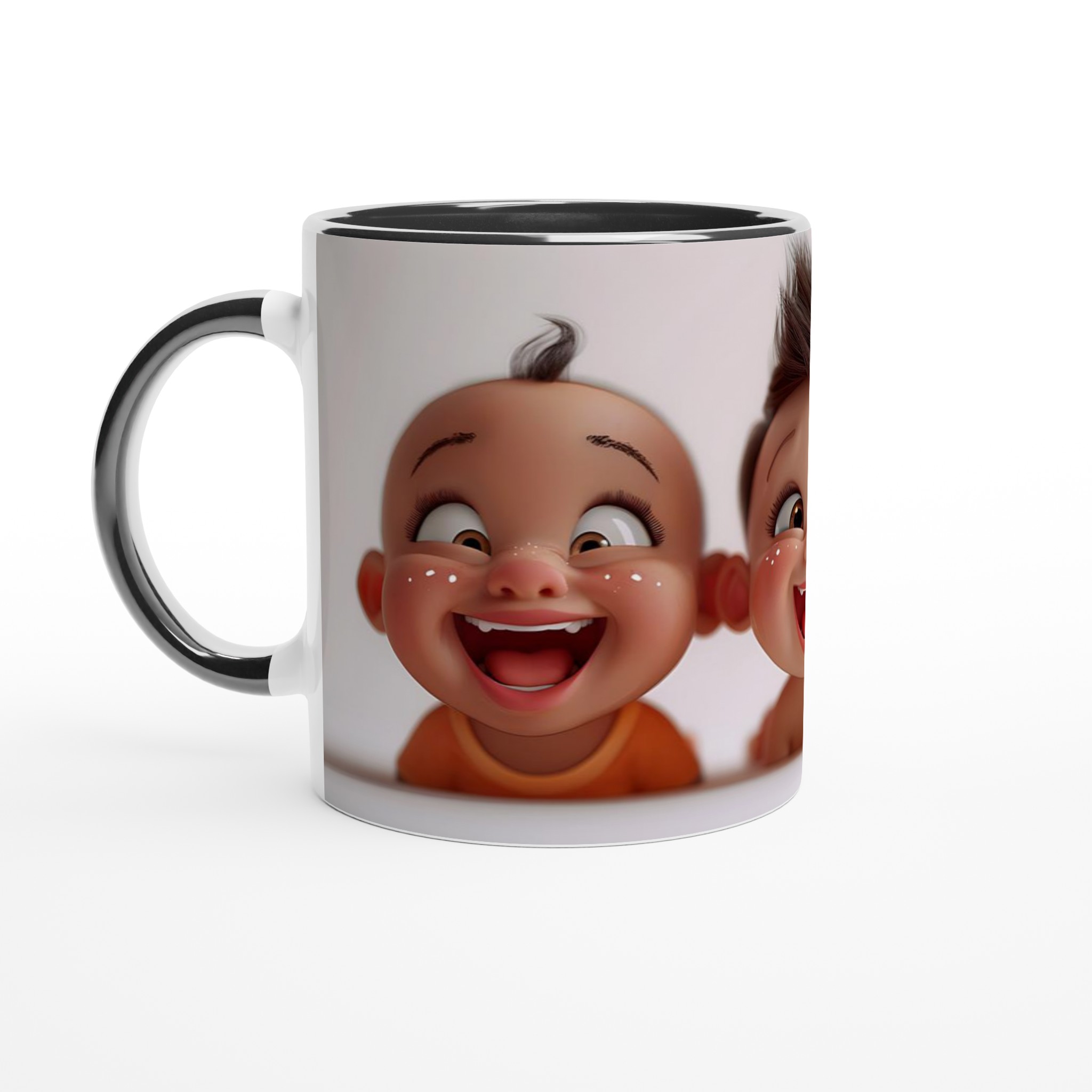 Vit 11oz keramisk mugg med lekfulla barnansikten – välj bland sju livfulla färger 4 65b053c2-03ad-4016-8c4c-bafa259c16d8