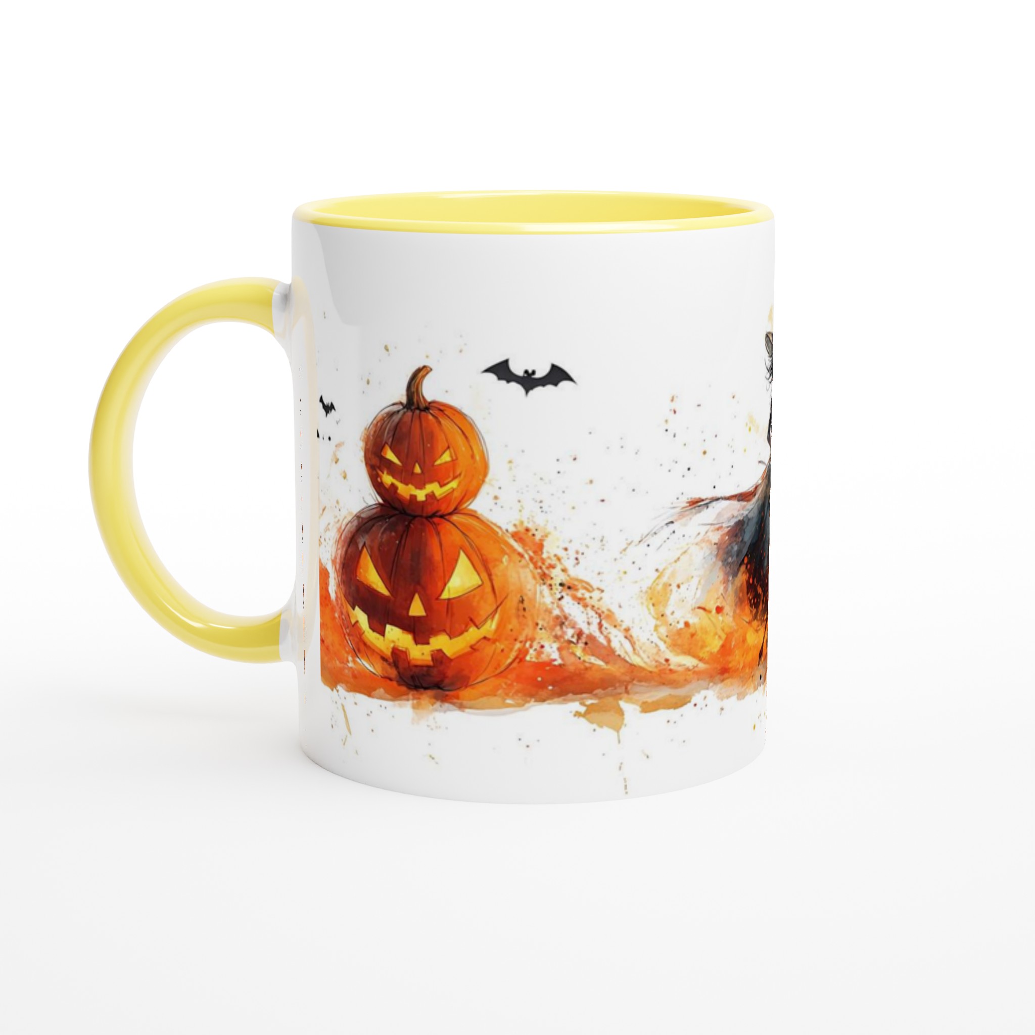 Spooky Watercolor Halloween Witch & Pumpkins 11oz Keramisk Mugg – Välj bland 7 Förtrollande Färger! 3 66284fd3-990c-45c1-937c-7b591752dac3