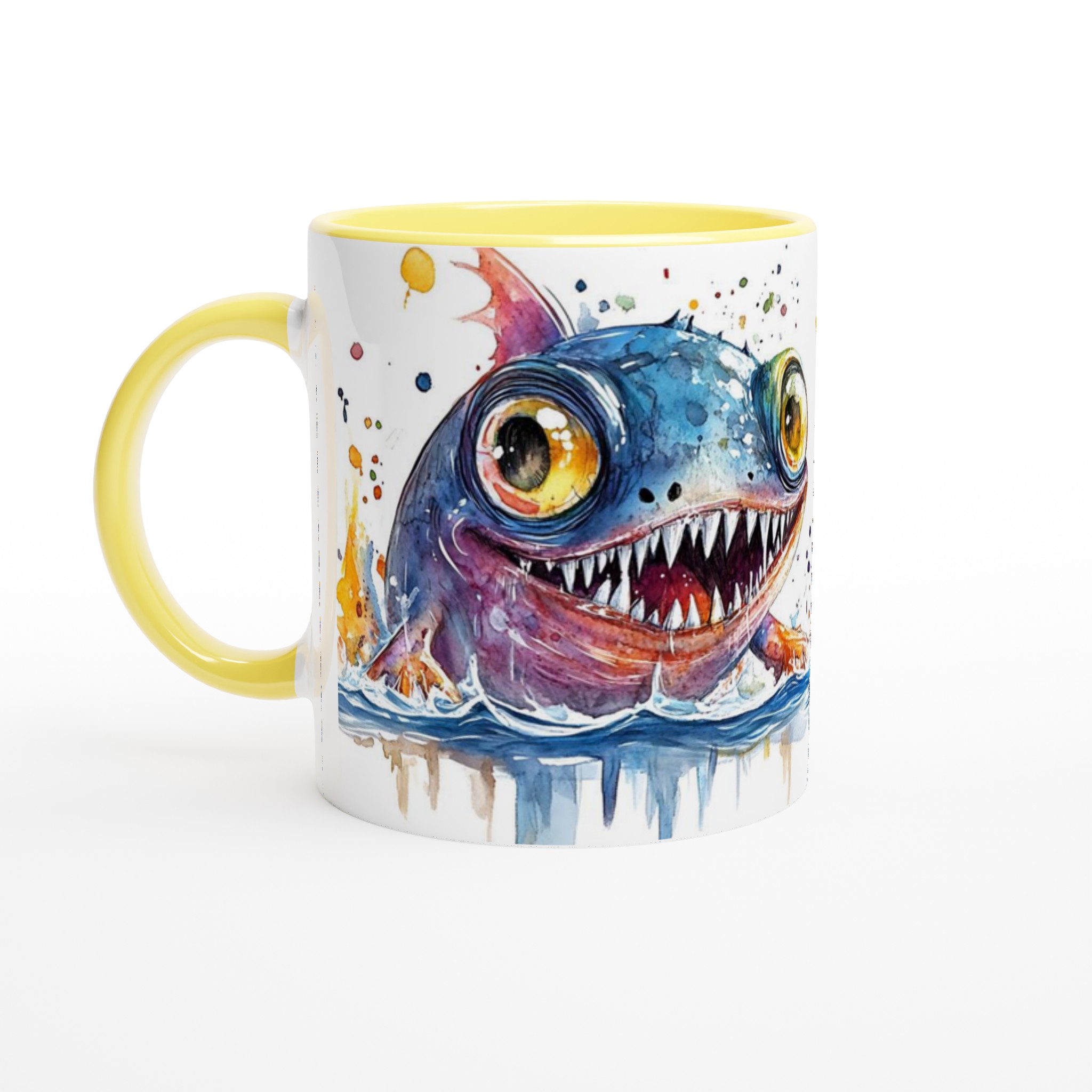 Färgglad Monsterfisk Keramikmugg – Vattenfärgskänsla & Livfull Design, Välj din favoritfärg! 3 66303804-a446-4559-9eb2-55022bce88be