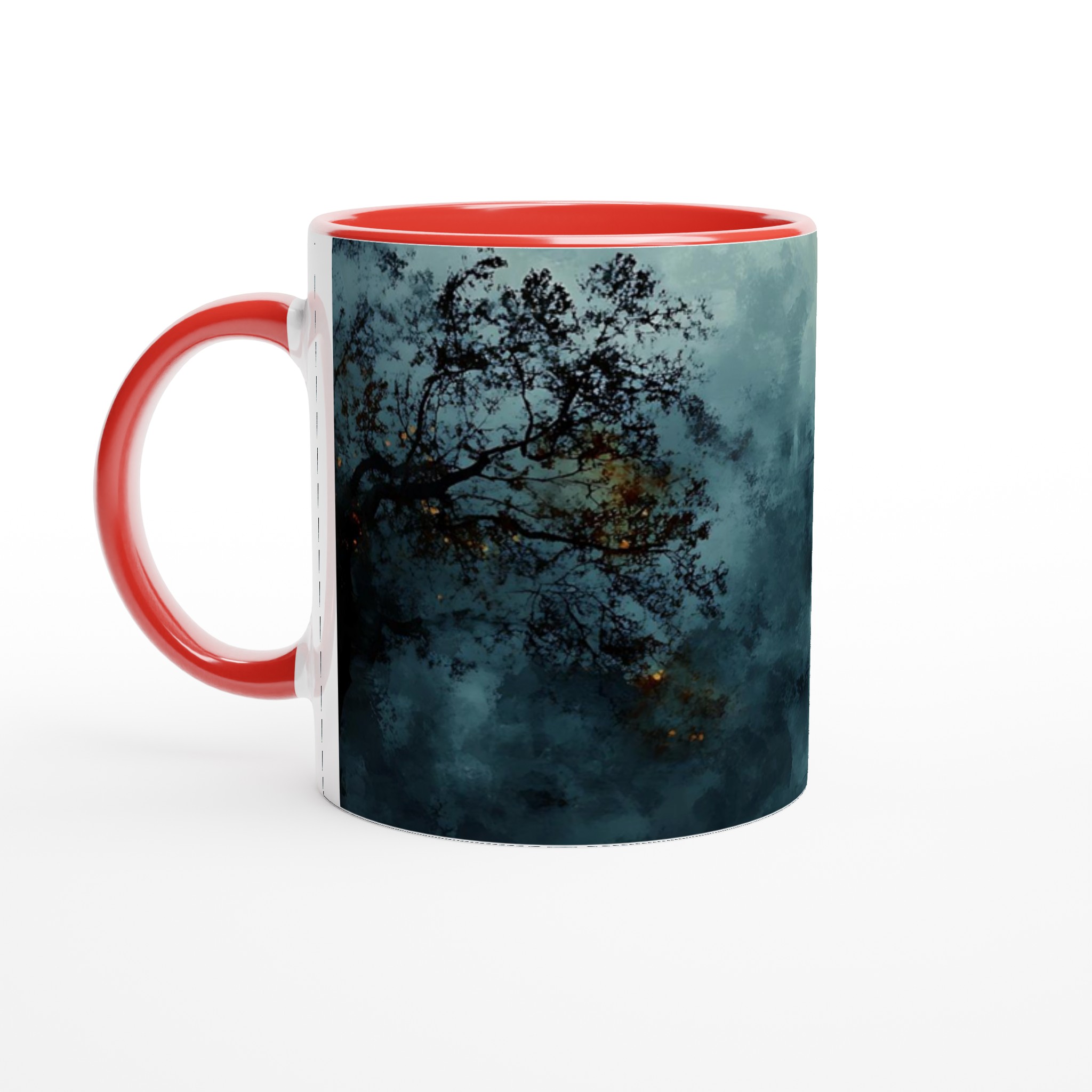 Mystisk Gryning 11oz Keramisk Mugg - Drömsk Stadsmiljö i Dimmiga Blåtoner 5 6652b3c5-2579-4dcf-b04c-333a188b8612