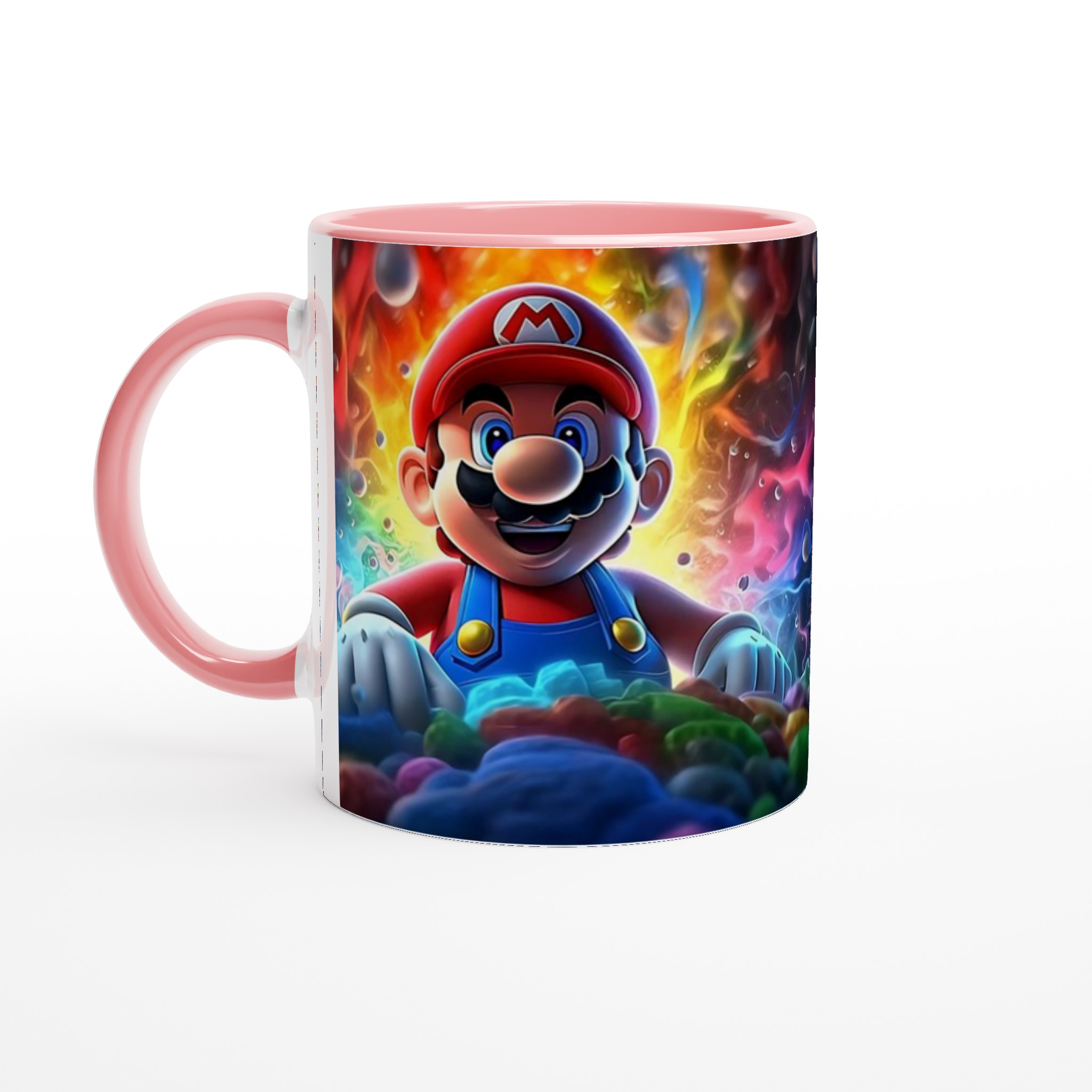 Vit 11oz keramisk mugg med färgstarkt spelande Mario-motiv – välj din keramikfärg för extra personlighet 6 665bc6b2-b89f-4f8e-948c-0fb88977857d