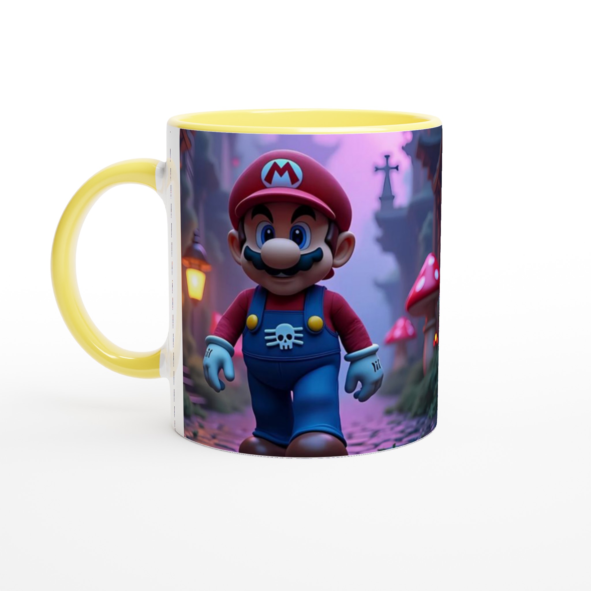 Vit 11oz keramisk mugg med fantasifullt spelmotiv – välj bland sju färgstarka keramiska nyanser 3 665e3212-a309-446c-99a4-13c6cb1b28b5