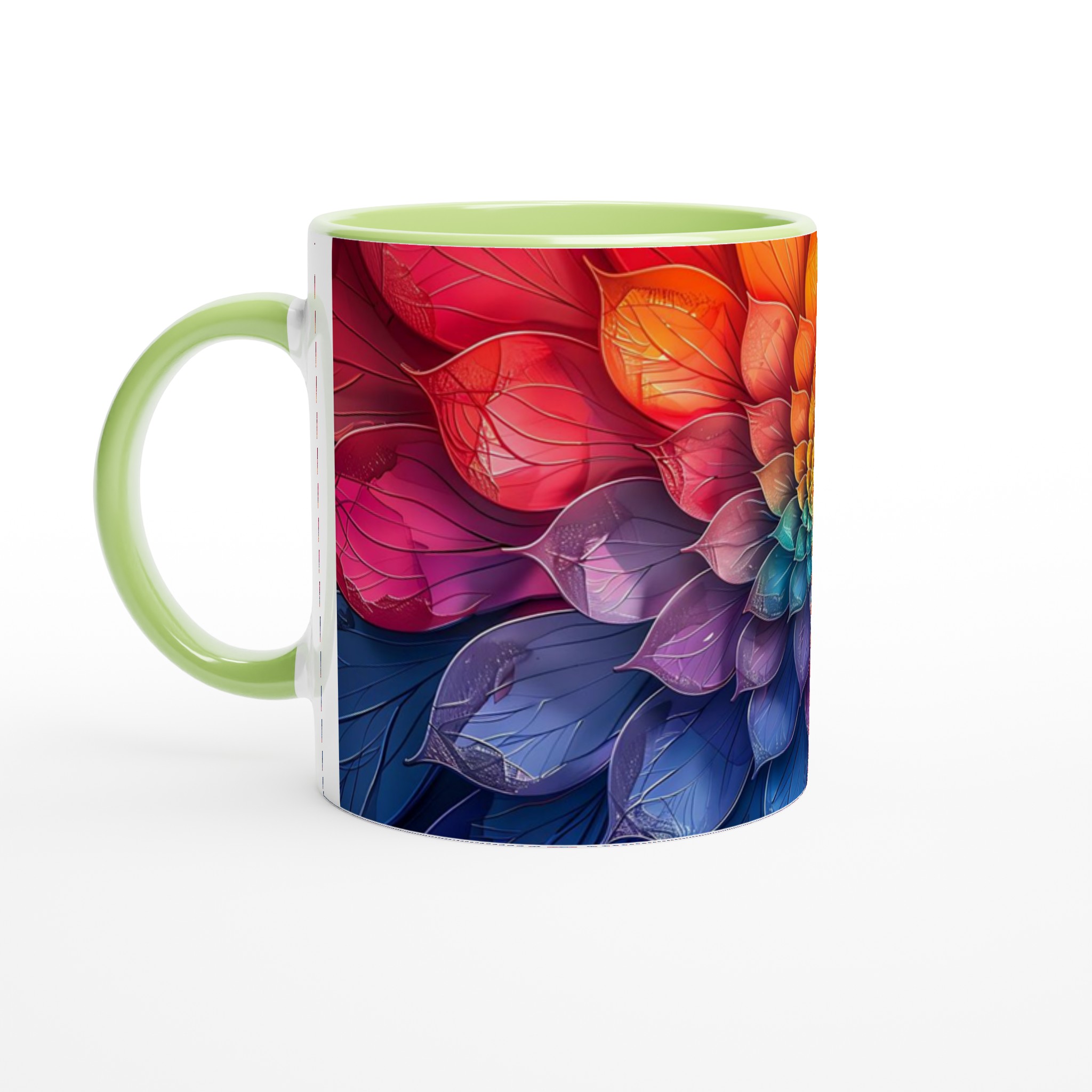 Färgsprakande Blommönster Mugg – 11oz Keramikmugg i ditt val av 7 livfulla färger 7 66696956-02bb-40b5-907a-c516342de259