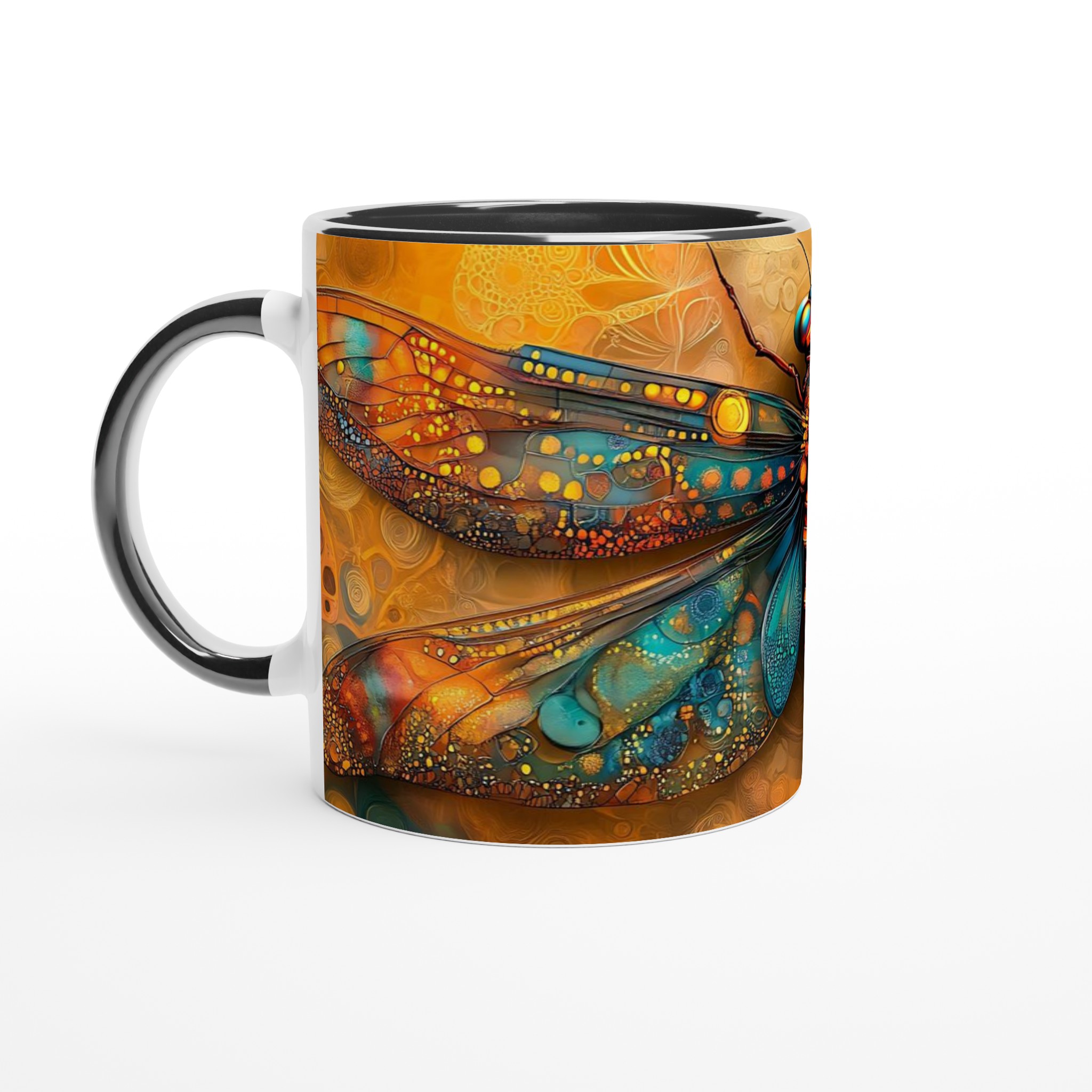 Abstrakt Trollslända Kaffemugg – Färgstark Keramikmugg för Vardagsglädje 4 66a63ad8-81d9-4ad0-a910-ec1d0b9ff828