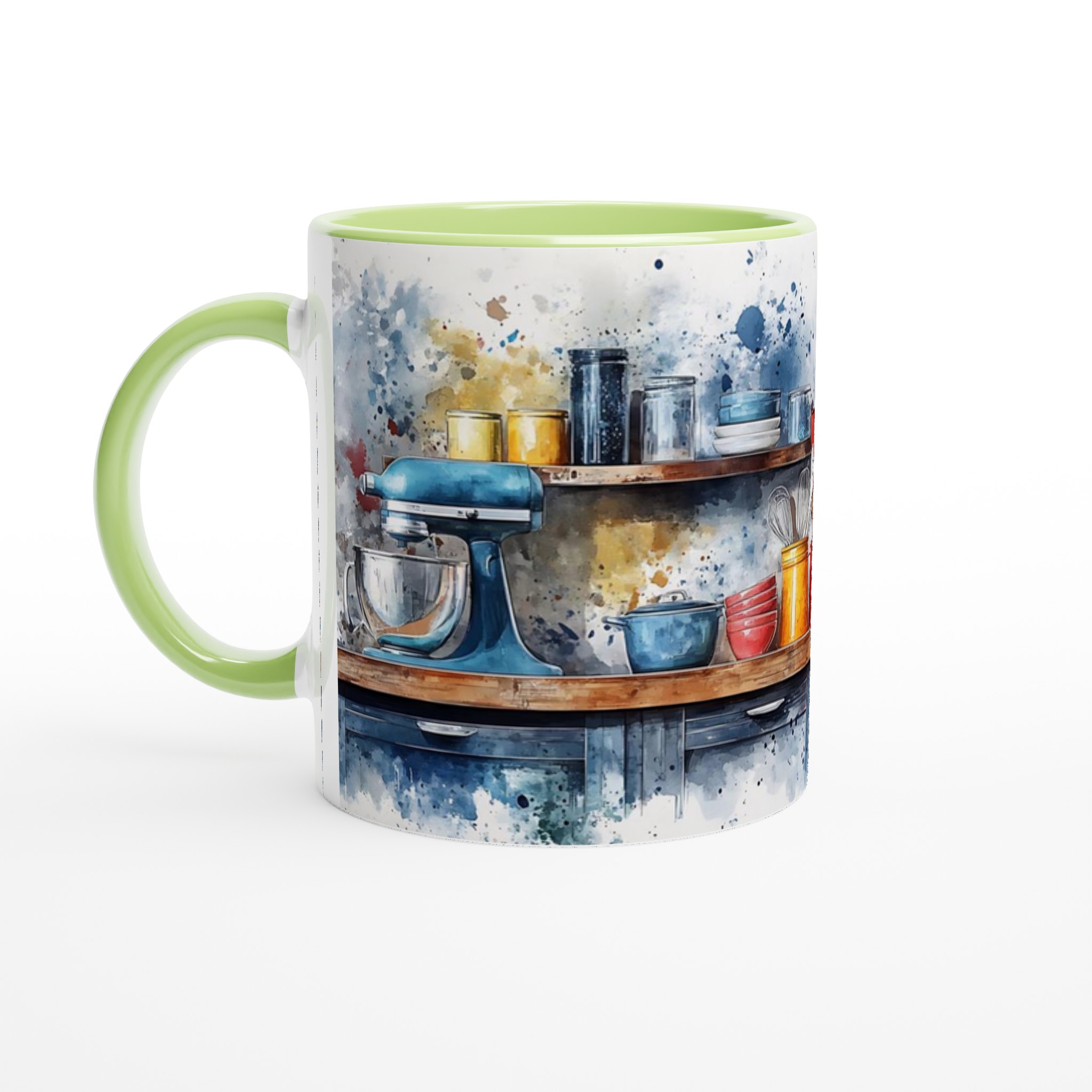 Konstnärlig Köksdetalj 11oz Keramisk Mugg – Färgglad Akvarellinspiration för Din Kaffestund 7 66b1bfa3-e8d0-4b91-b3eb-d82cdf9efc34