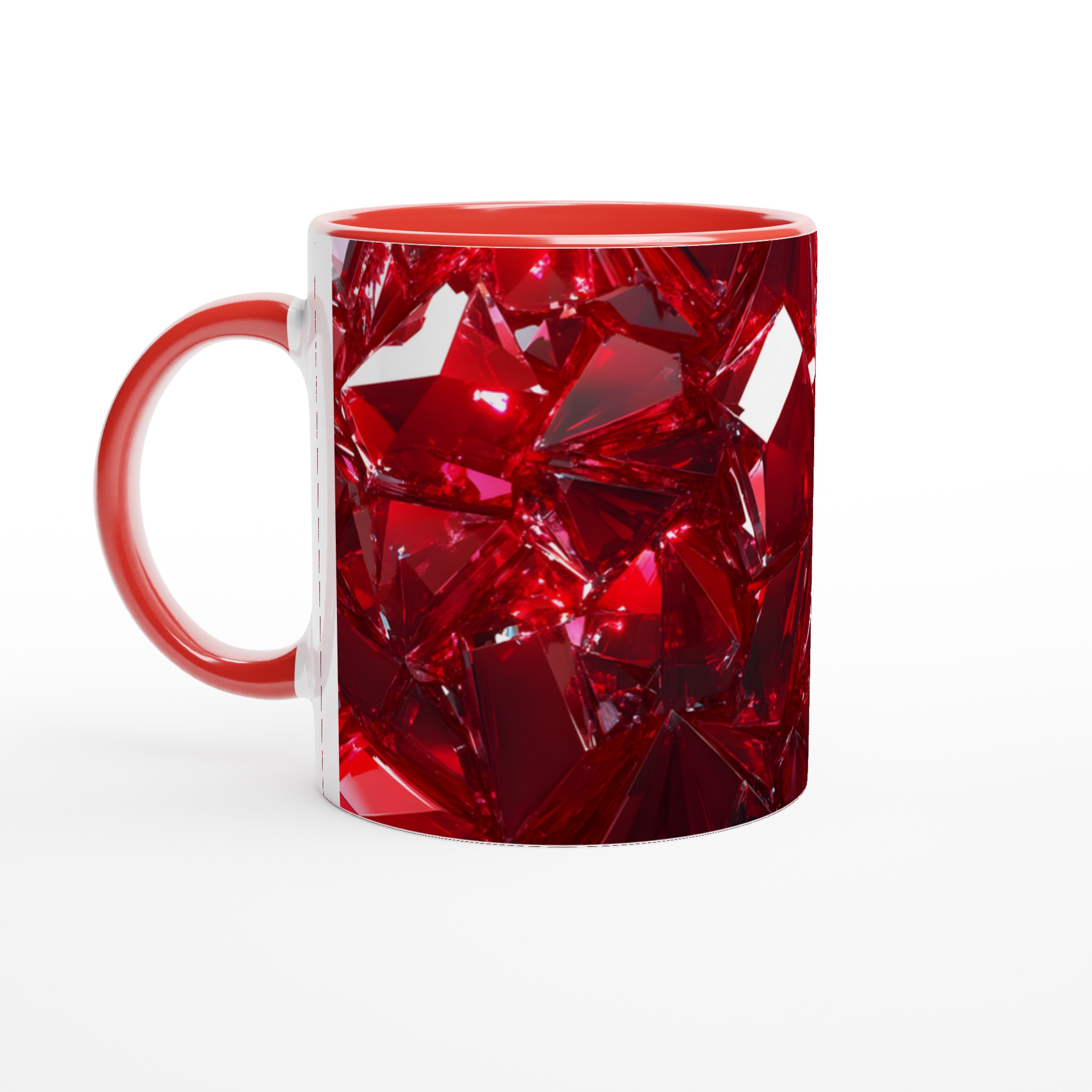Rubinröd 11oz Keramisk Mugg – Geometrisk Kristall Design, Välj din Favoritfärg! 5 66b81b93-00e2-447f-b2b8-c48f9dcddc92