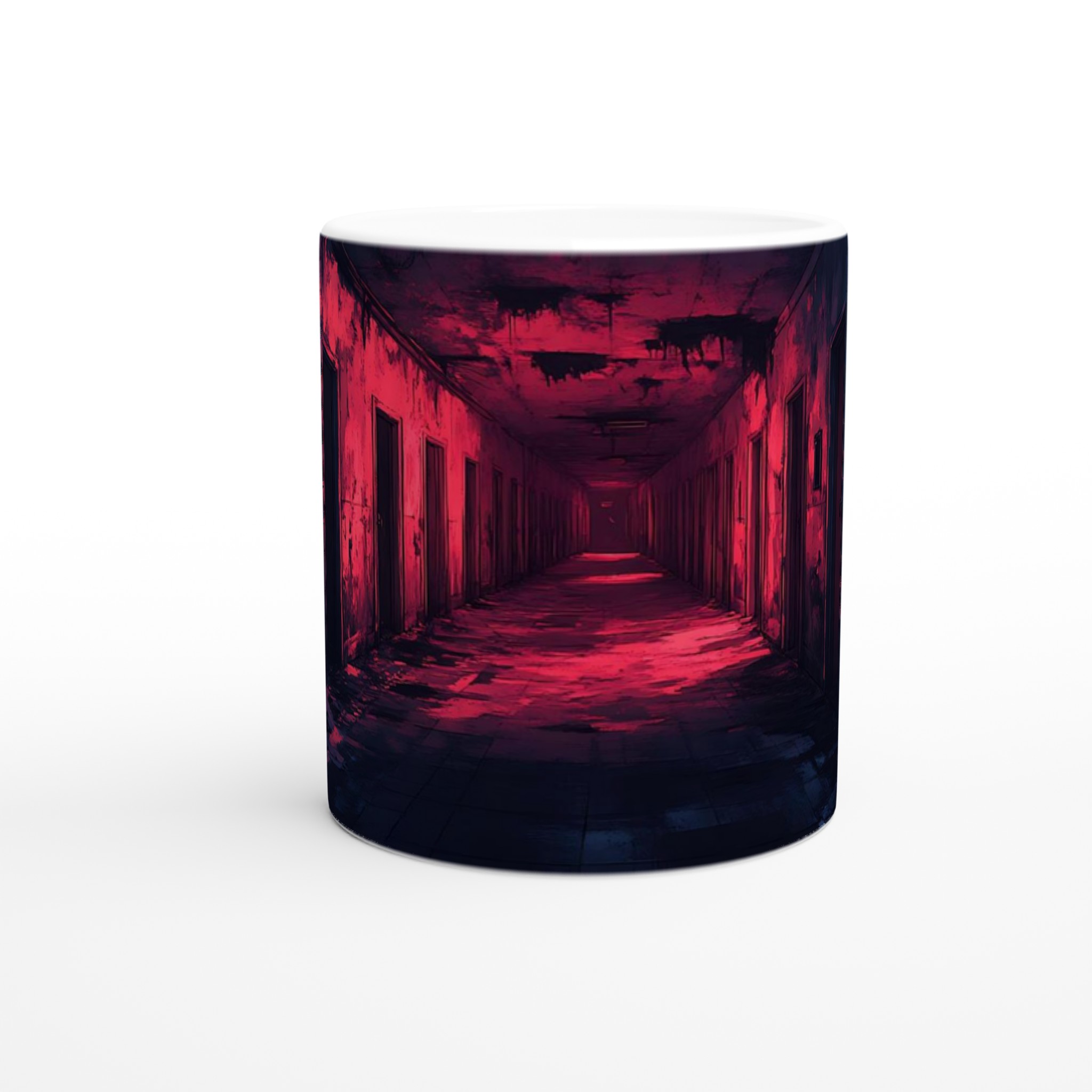Spooky Hallway Mug – 11oz Keramisk Mugg med Surrealistisk Skräckkonst & Färgval 8 66e0a394-27a4-4173-91f7-ebfdef0ba6d2