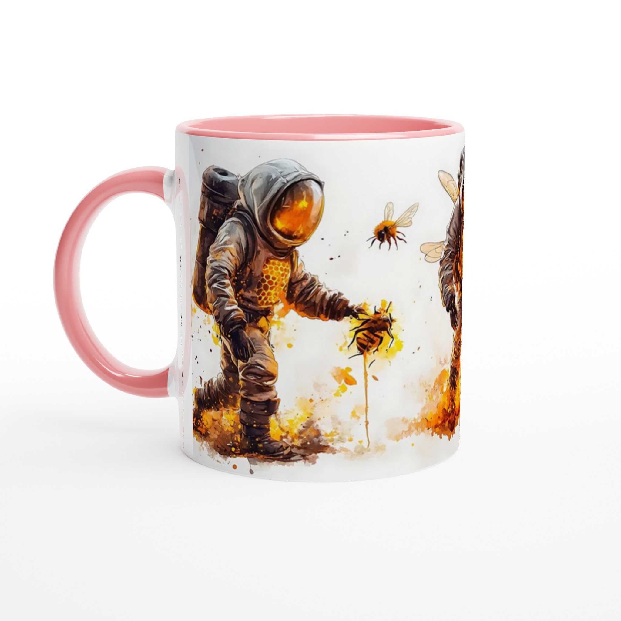 Bee-suit Astronaut Watercolor Mugg – Fånga rymdens sötma i din hand, välj din färg! 6 66ecdc35-0e88-471d-8705-9cd4896fdf35