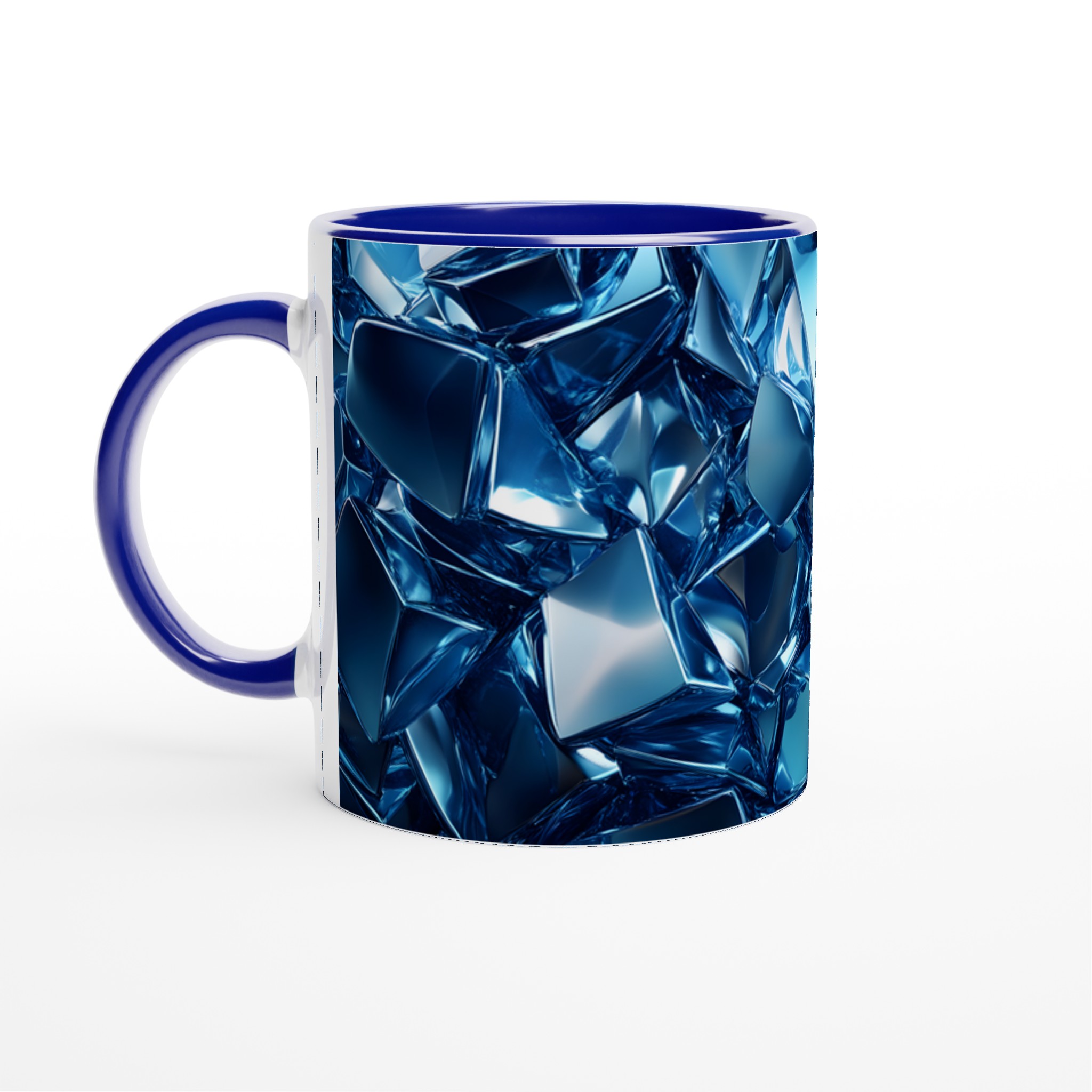 Glänsande Blå Kubism Keramikmugg – Din Kaffestund, Din Färg! 2 670185ea-c689-4113-a28f-c57804143d41