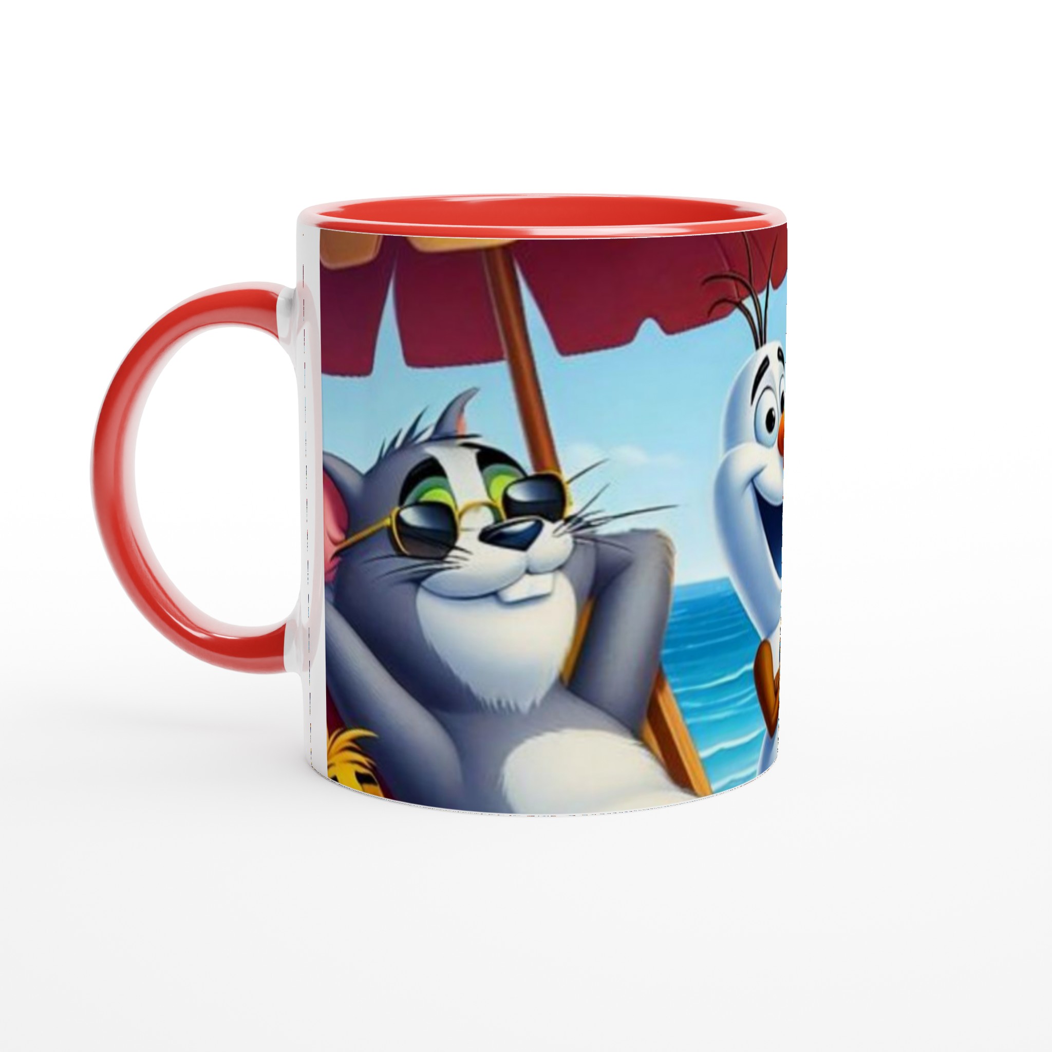 Vit 11oz keramisk mugg med lekfulla sommarvänner i färgstarkt tryck 6 6707dce7-72fe-4ab9-b09a-cddb15005dd3