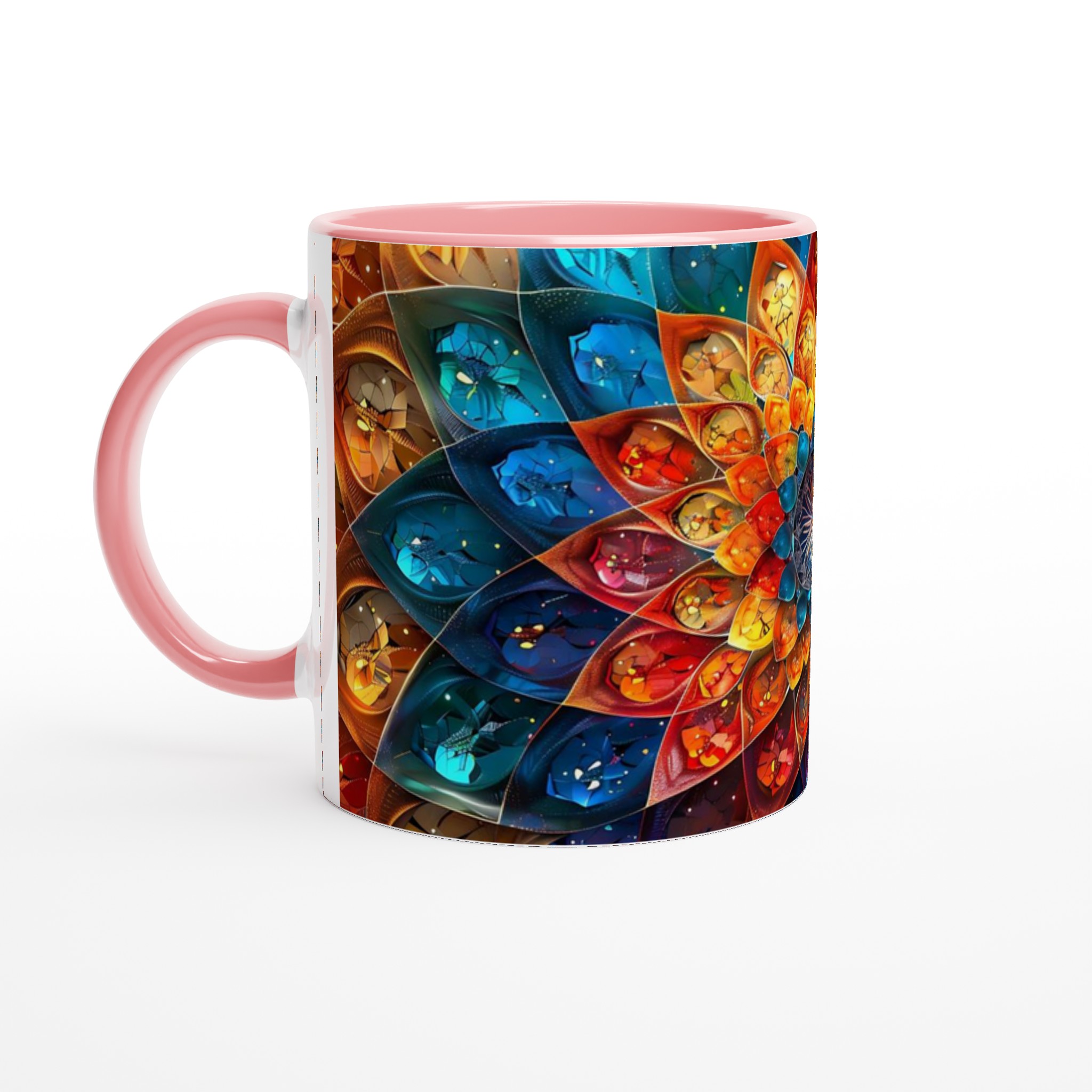 Abstrakt Mandala Keramikmugg - 11oz, Levande Färgexplosion för Din Kaffestund 6 670c77ad-721d-4e89-8a87-23d0bb79f873
