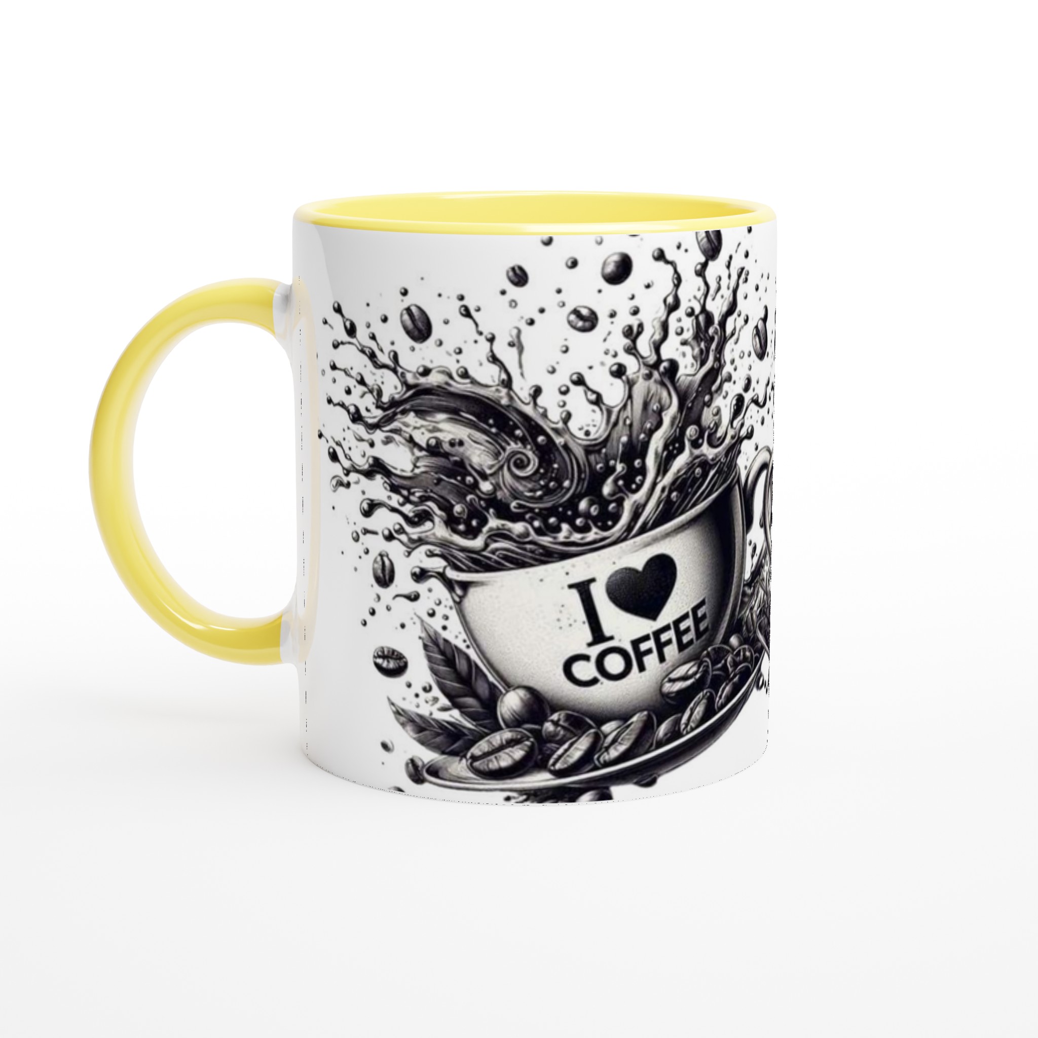 I ♥ Coffee 11oz Keramisk Mugg med Dynamisk Kaffemotiv i Väljbar Färg 3 6714fd93-c535-49ed-82e7-d0417a4f69ee