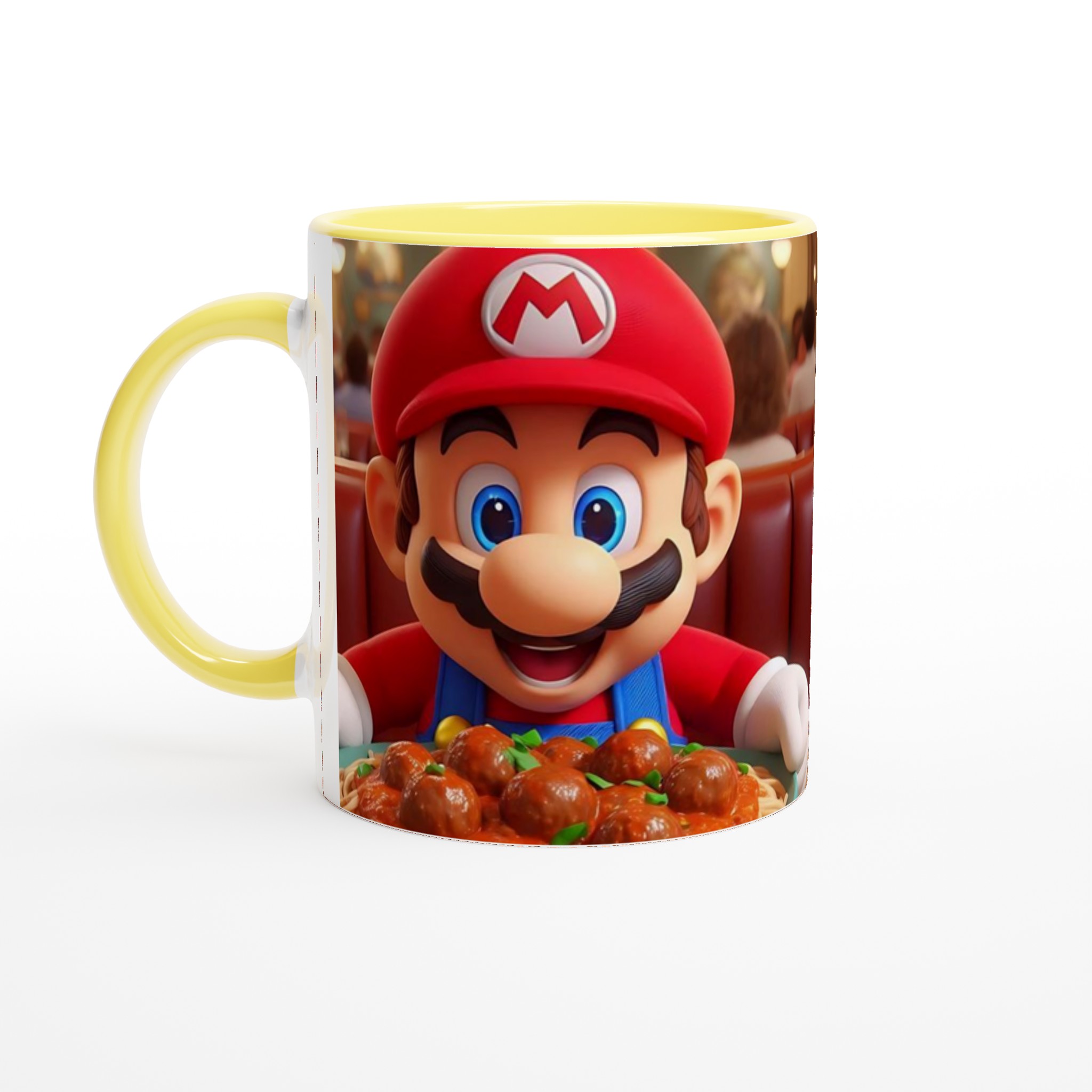 Vit 11oz keramisk mugg med lekfullt Mario-tema – välj bland sju livfulla keramiska färger 3 6761da12-a0f0-462c-8e06-e54c37541aeb