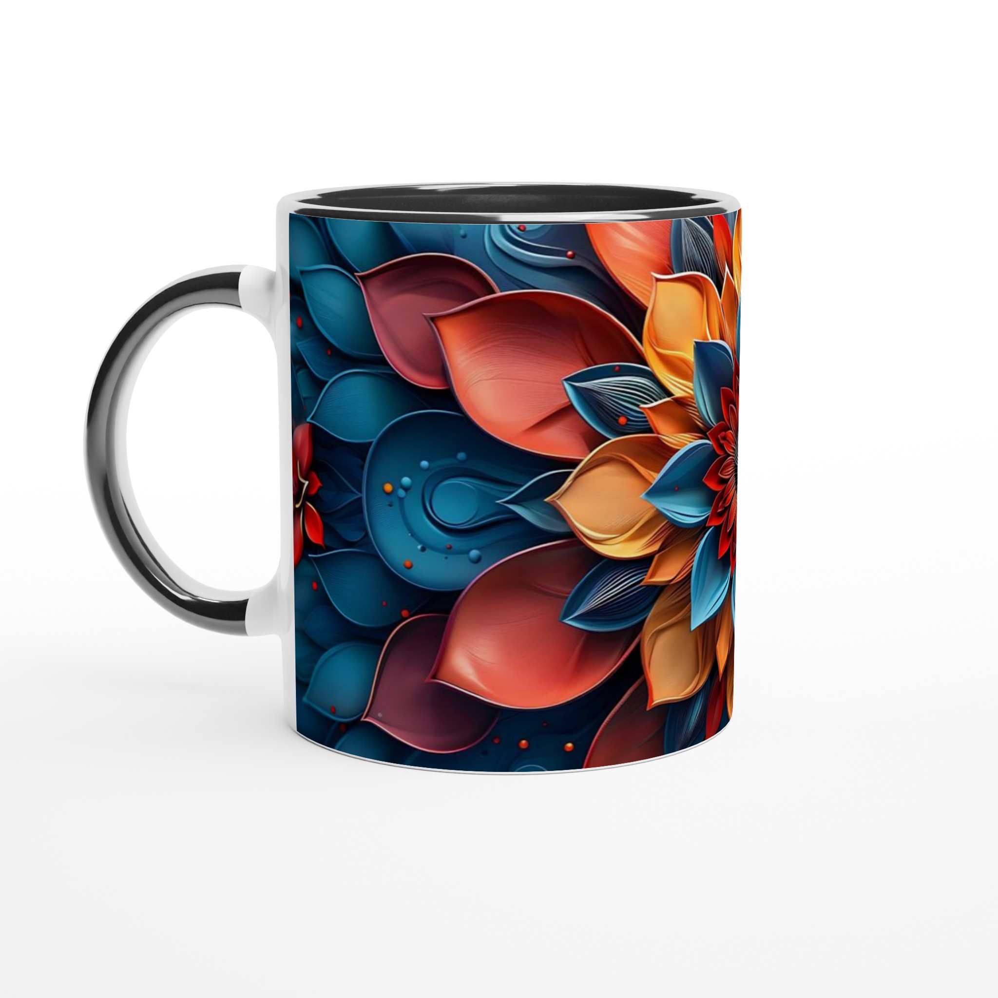 Abstrakt Mandala Blomstermugg – 11oz Premium Keramikmugg i Klara Färger 4 6770292c-da12-4c36-9629-2e23432f432b