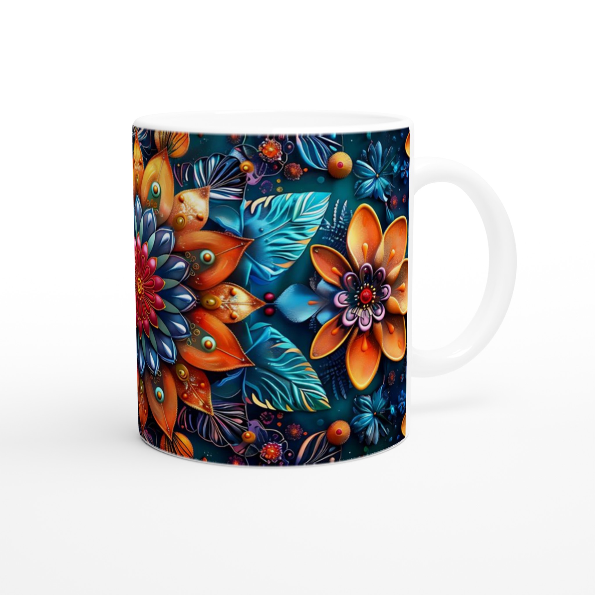 Mångfärgad abstrakt blommig keramikmugg – 11 oz premium kaffemugg i 7 livfulla färger 9 67723814-7dc0-4576-ab0d-41b2df3cb8b3