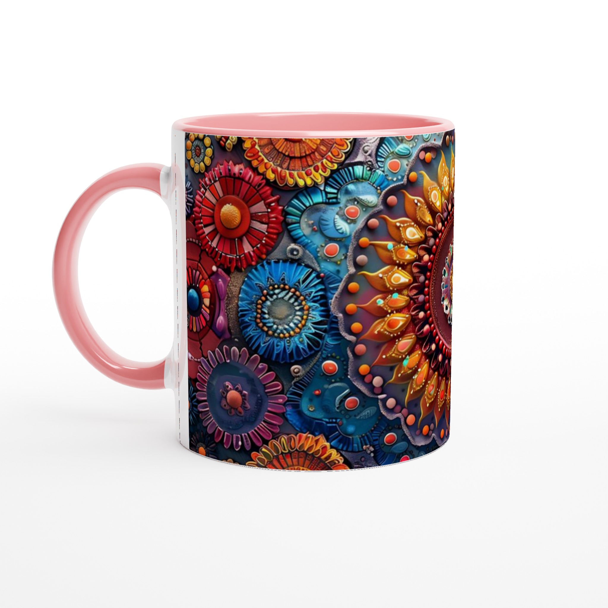Mångfärgad Mandala Keramikmugg - 11oz Konstnärlig Kaffemugg i Ditt Val av Levande Färger 6 678f3526-7e8d-4735-853f-45ae2abab89a