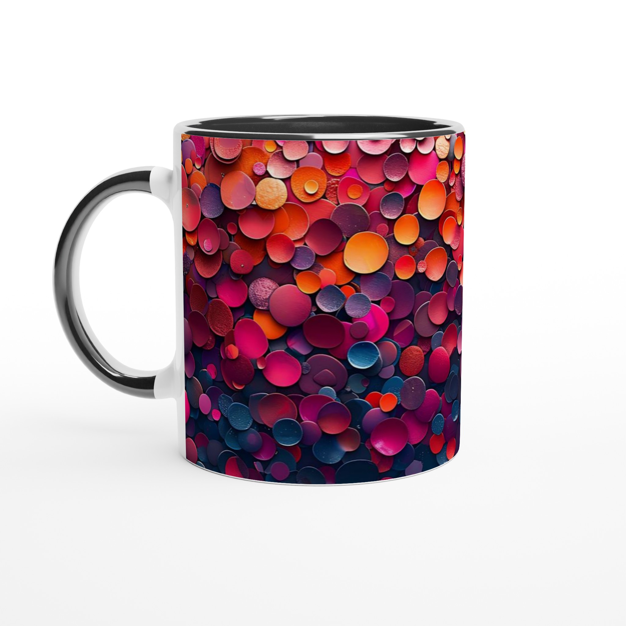 Abstrakt Konstmugg i Keramik – 11oz med Färgexplosion i Rosa, Orange och Blått 4 6796b7b5-de76-4519-89d4-f9731f933c8c