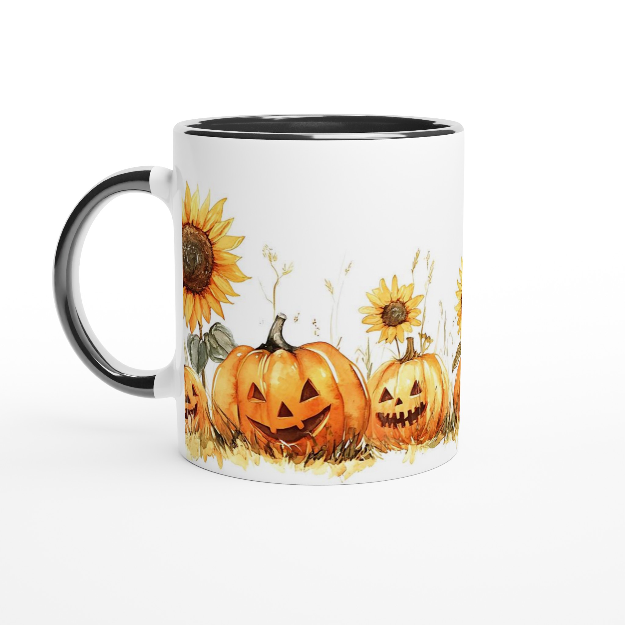 Glad Halloween Mugg med Leende Pumpor och Solrosor - Välj din färg! 4 679fdbd7-79f2-419e-a7ad-041df64d267a