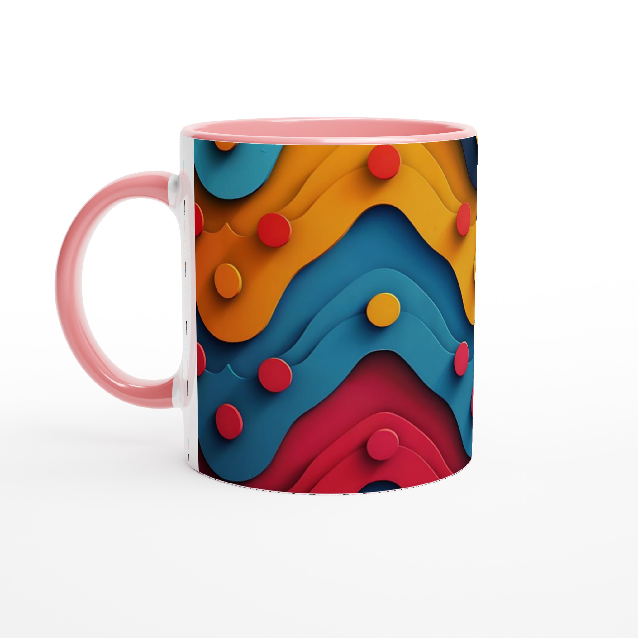 Abstrakt Vågmönster Keramisk Mugg - 11oz i Valfri Färg! 6 67a89b09-1b09-425c-968a-f6365fb231ef