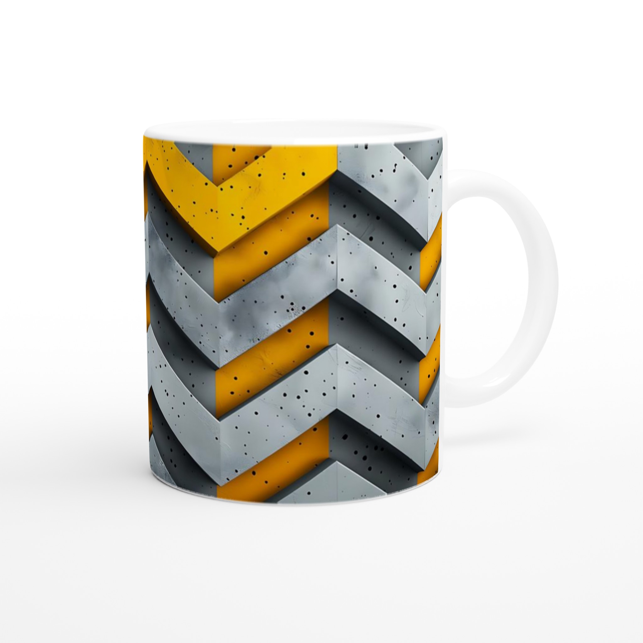 Modern Industristil Keramisk Mugg – Design med Gula & Gråa Zigzag för Kaffefantasten 9 67cddc8d-e615-478b-9c22-3101fa391ee7