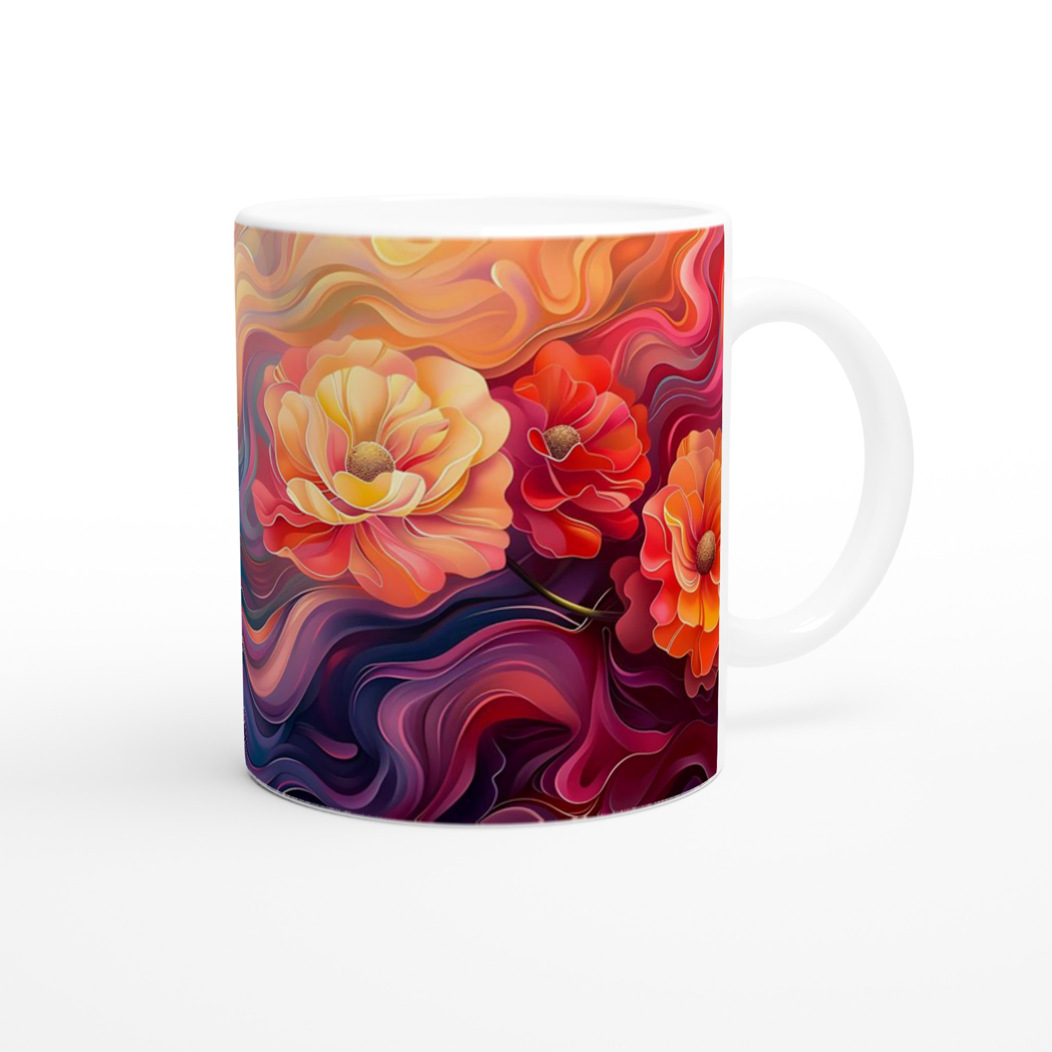 Abstrakt Blomster Keramikmugg – Konstnärlig Kaffestund i Valfri Färg, 11oz 9 67eda3b8-90a5-4057-971e-a5a5107d7bf2