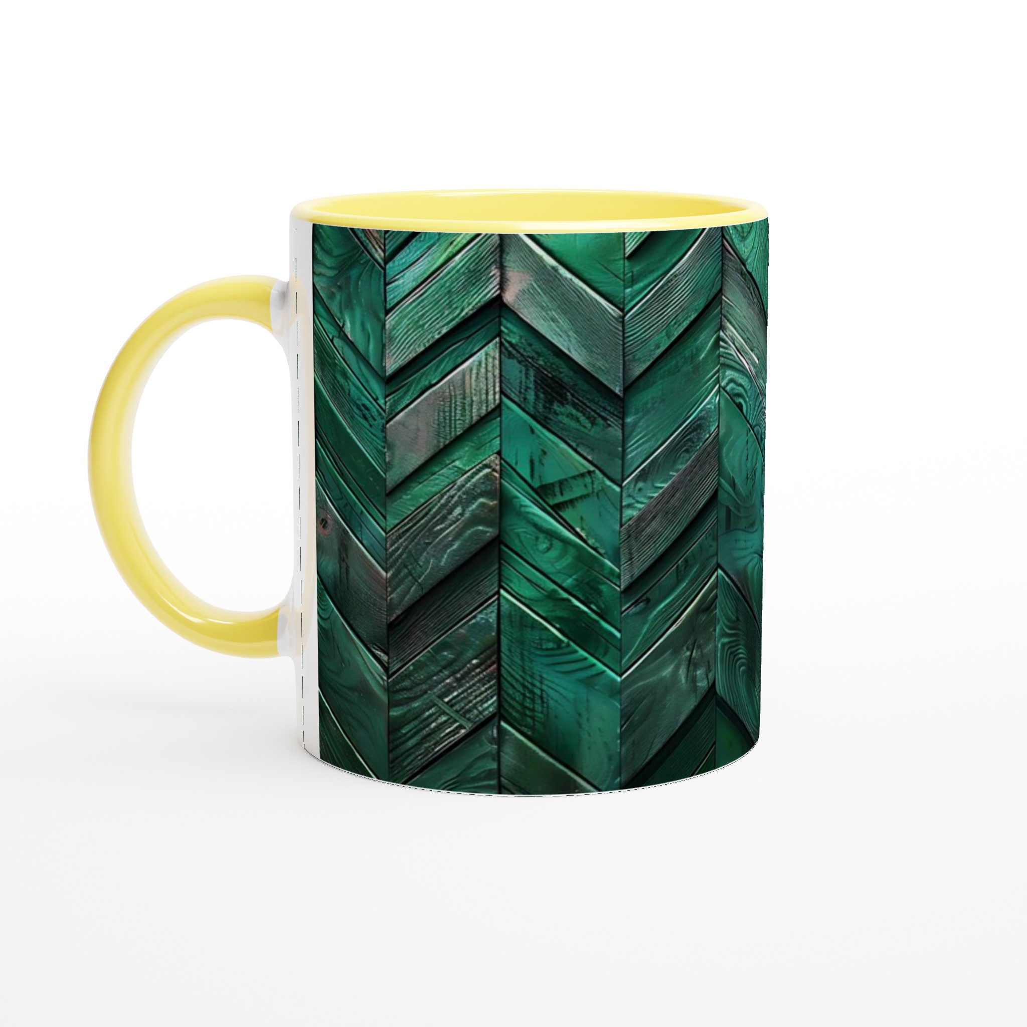 Vit 11oz keramisk mugg med djupgrön trädesign – välj bland sju eleganta färger 3 67f113ae-378d-4ddc-9fd2-587aeadaf777