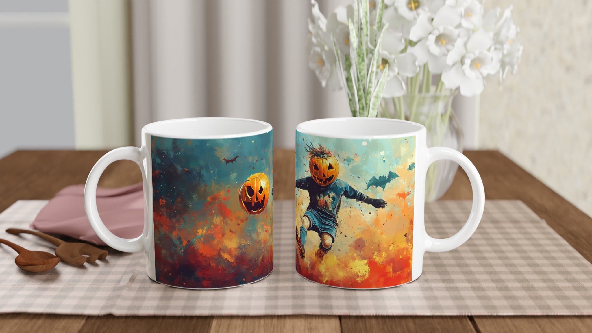 Spooky Soccer Pumpa Mugg – Levande Halloween Konst Keramikmugg i 7 Färgstarka Nyanser 10 67f9267e-b631-4950-a6a5-43c910797b34